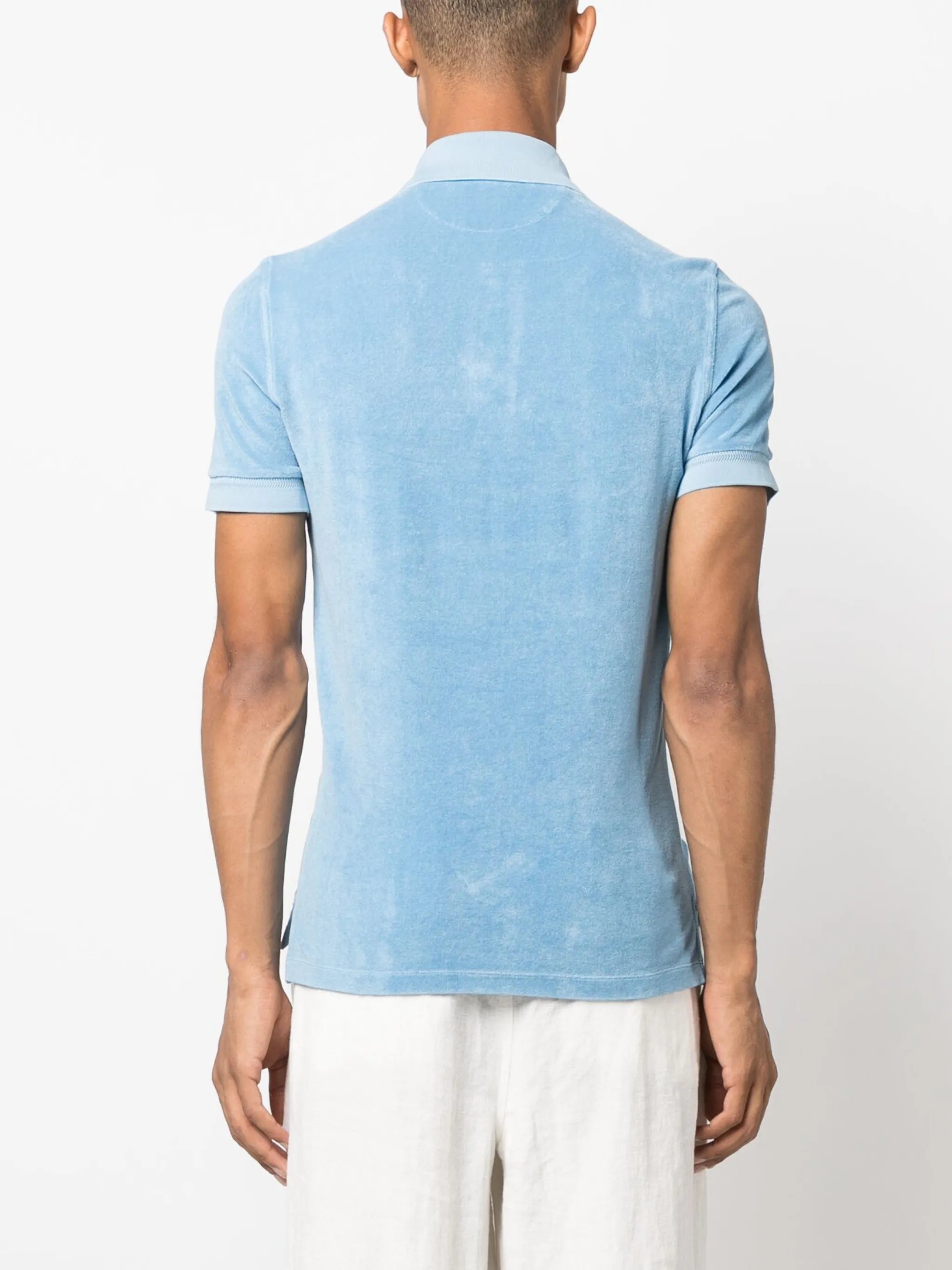 towelling-finish cotton polo shirt