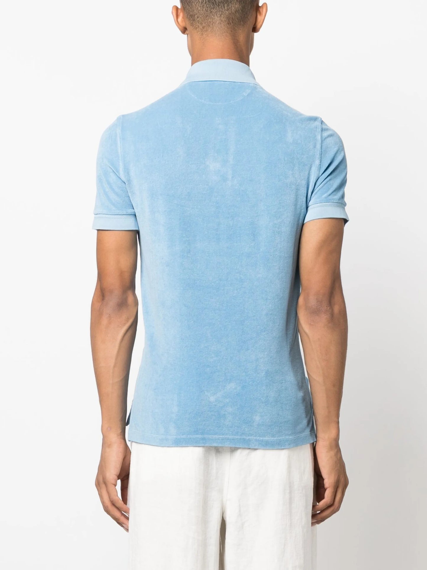 towelling-finish cotton polo shirt