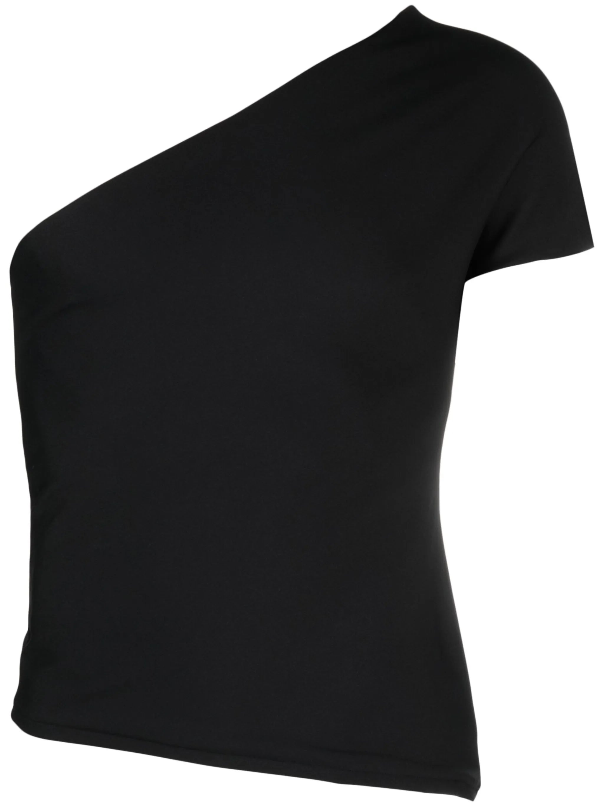 asymmetric-neck one-shoulder T-shirt