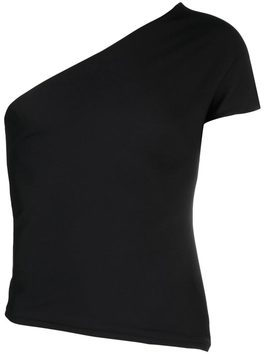 asymmetric-neck one-shoulder T-shirt