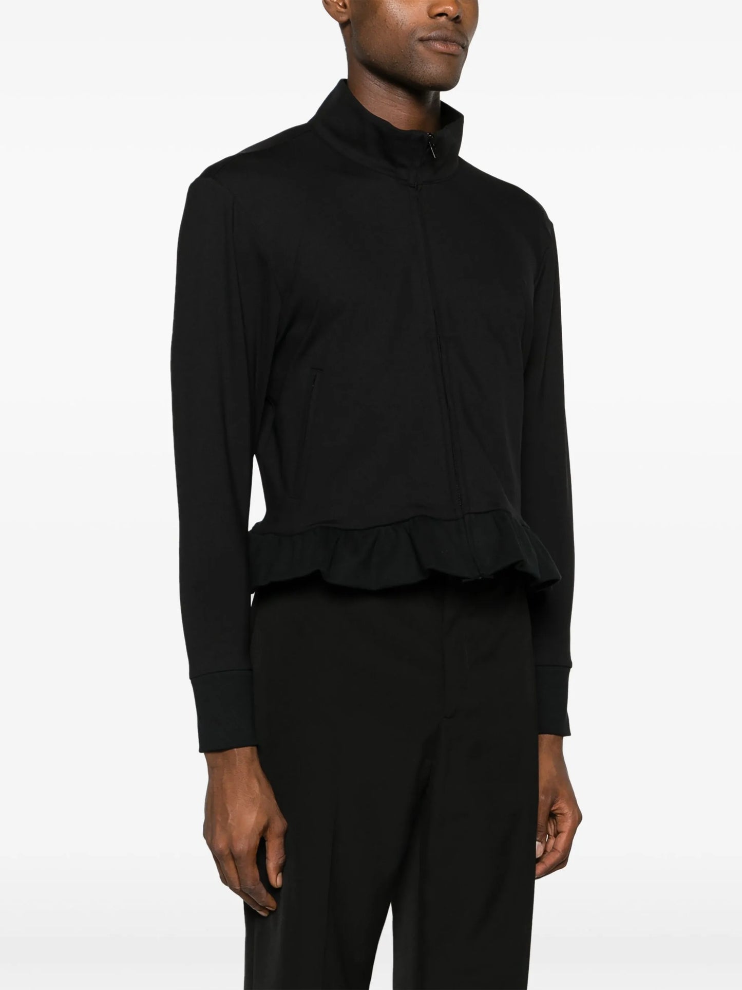 ruffled zip-up jacket