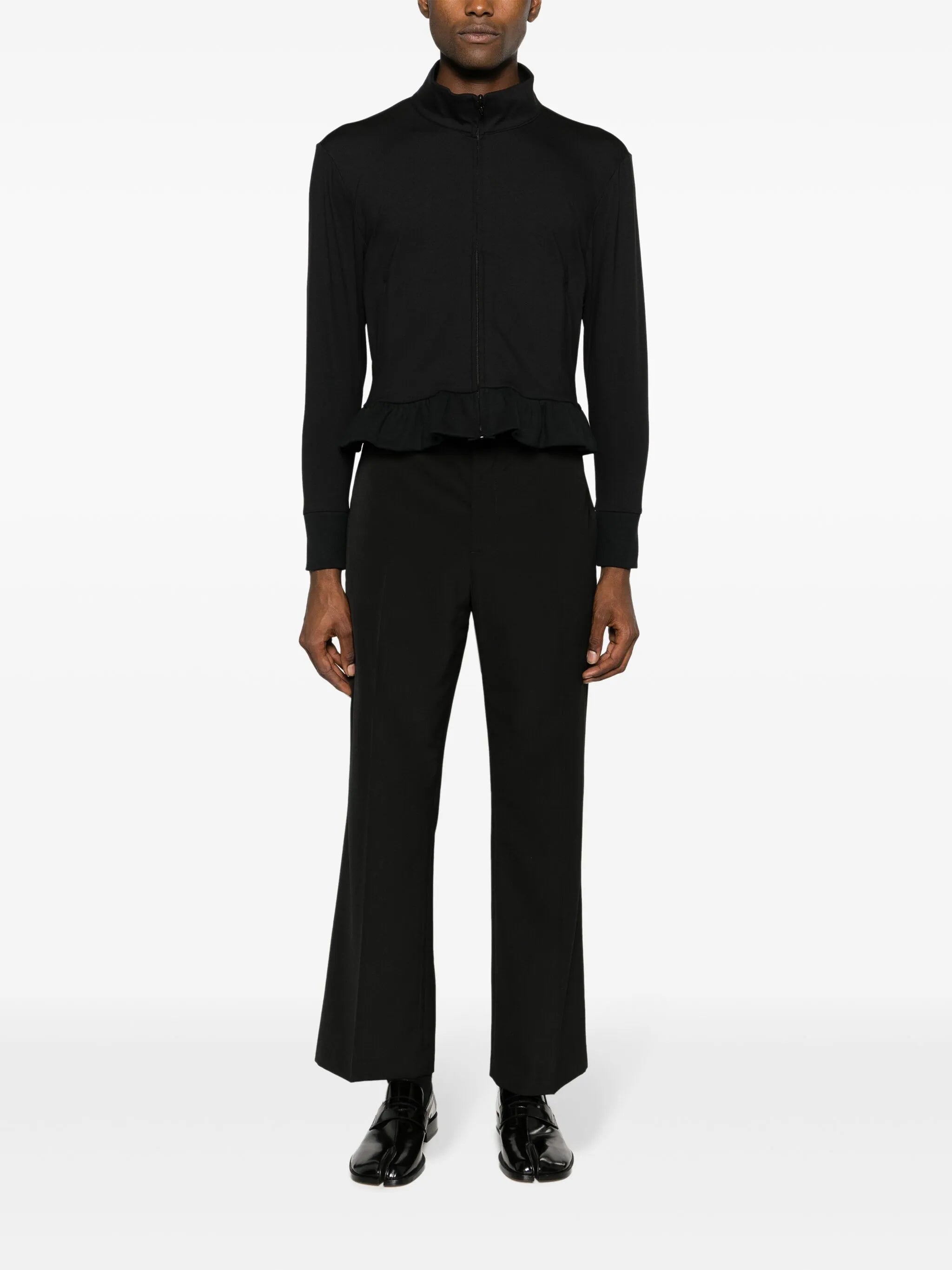 ruffled zip-up jacket