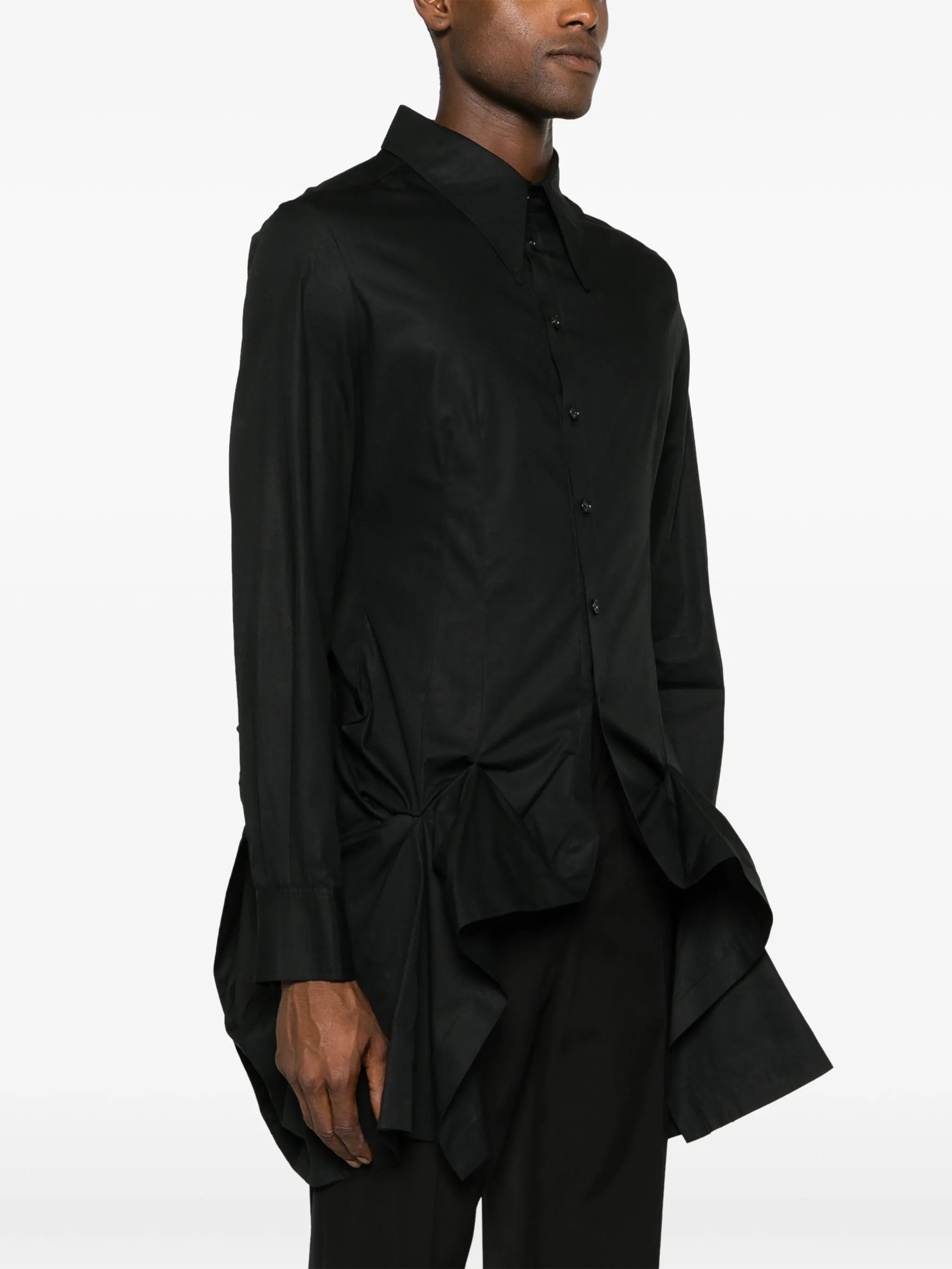 asymmetric bustle shirt