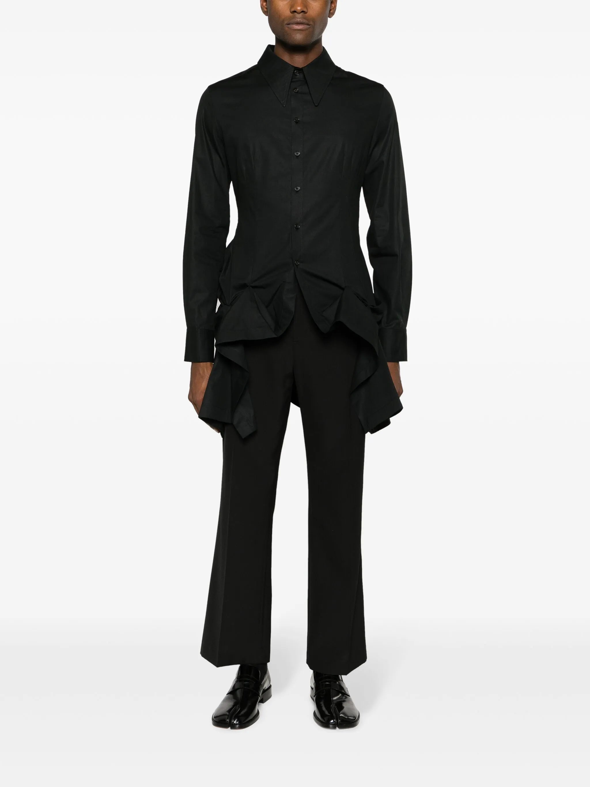 asymmetric bustle shirt
