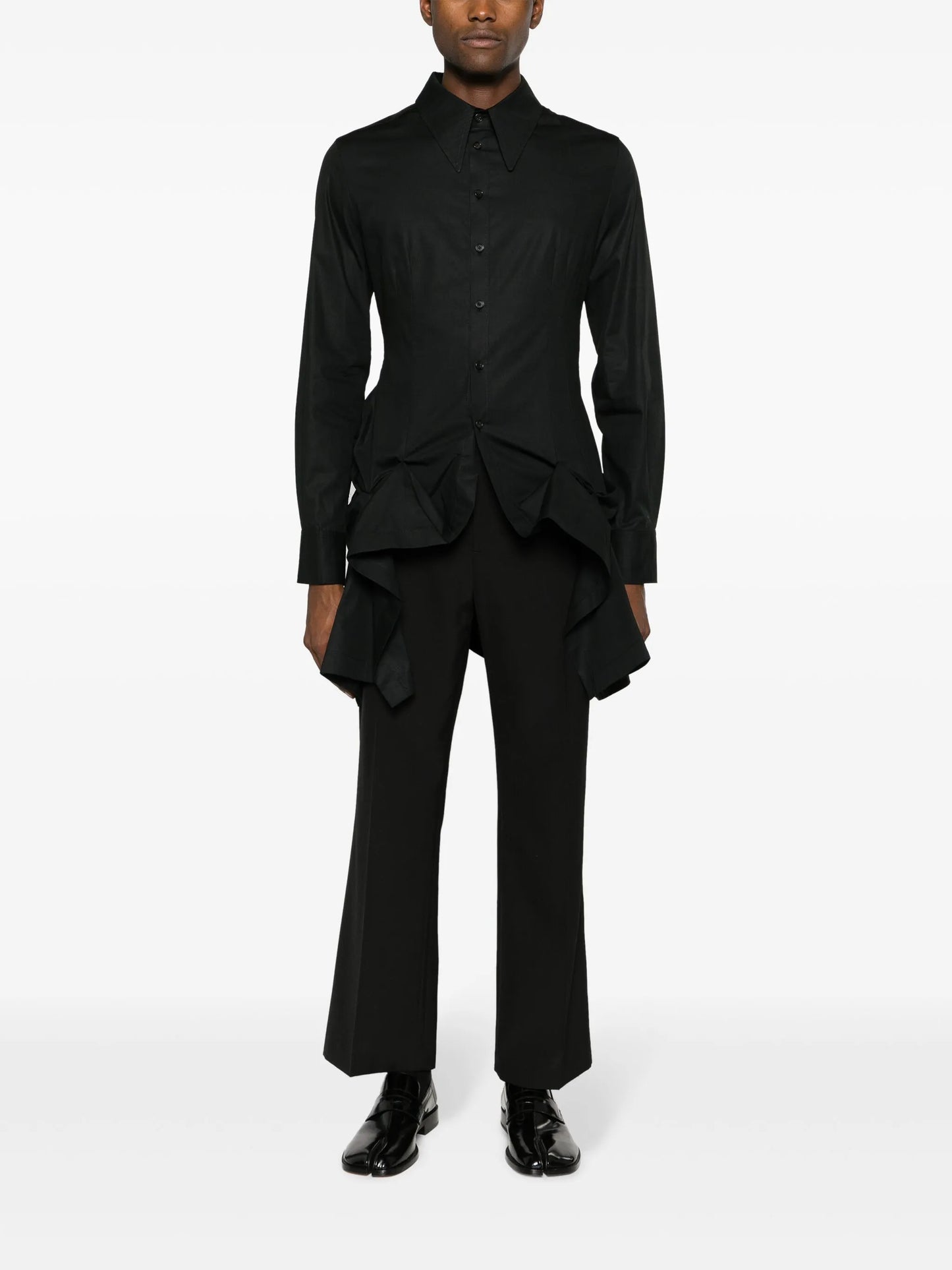 asymmetric bustle shirt