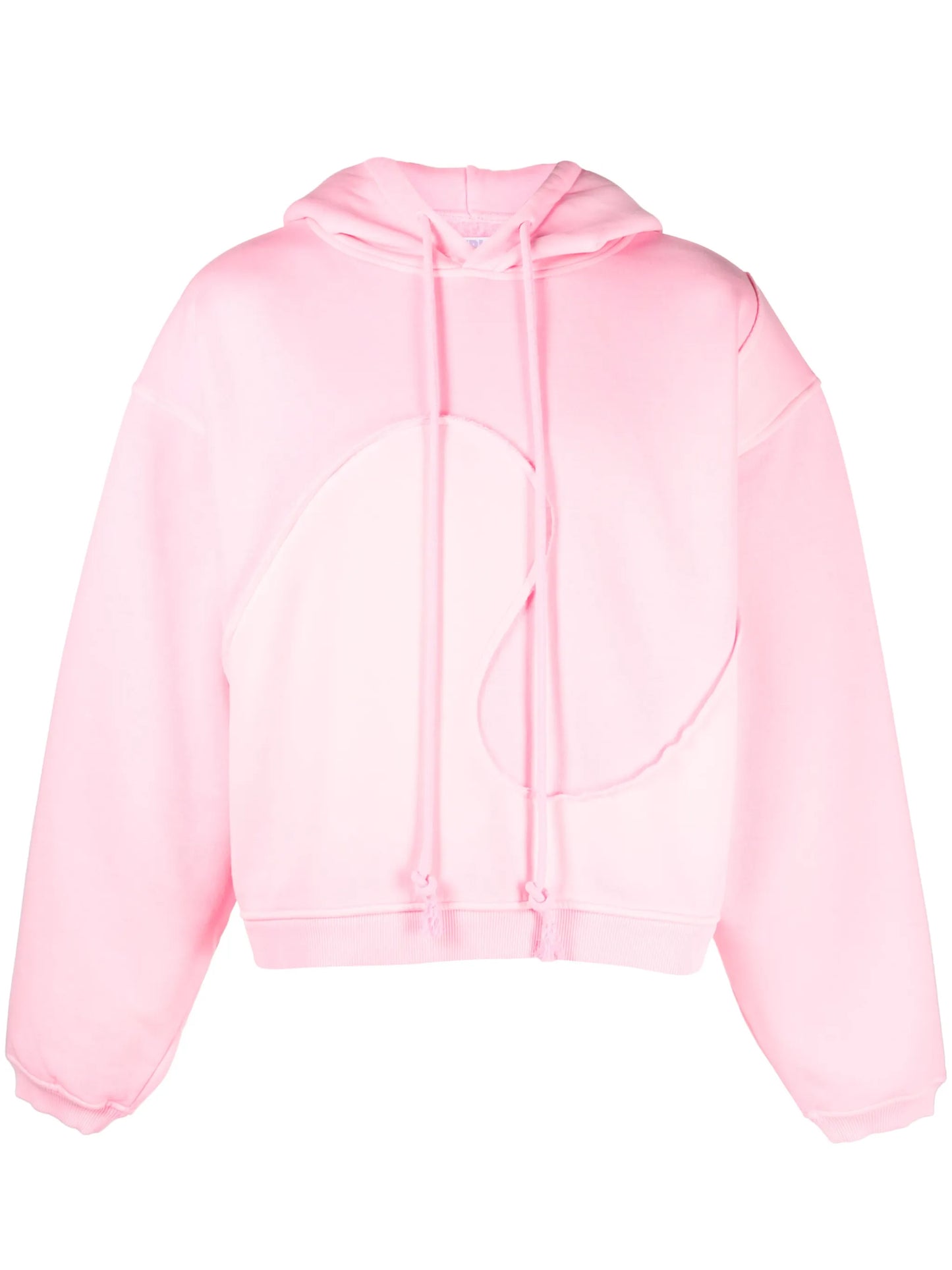 swirl-panelled drawstring fleece hoodie