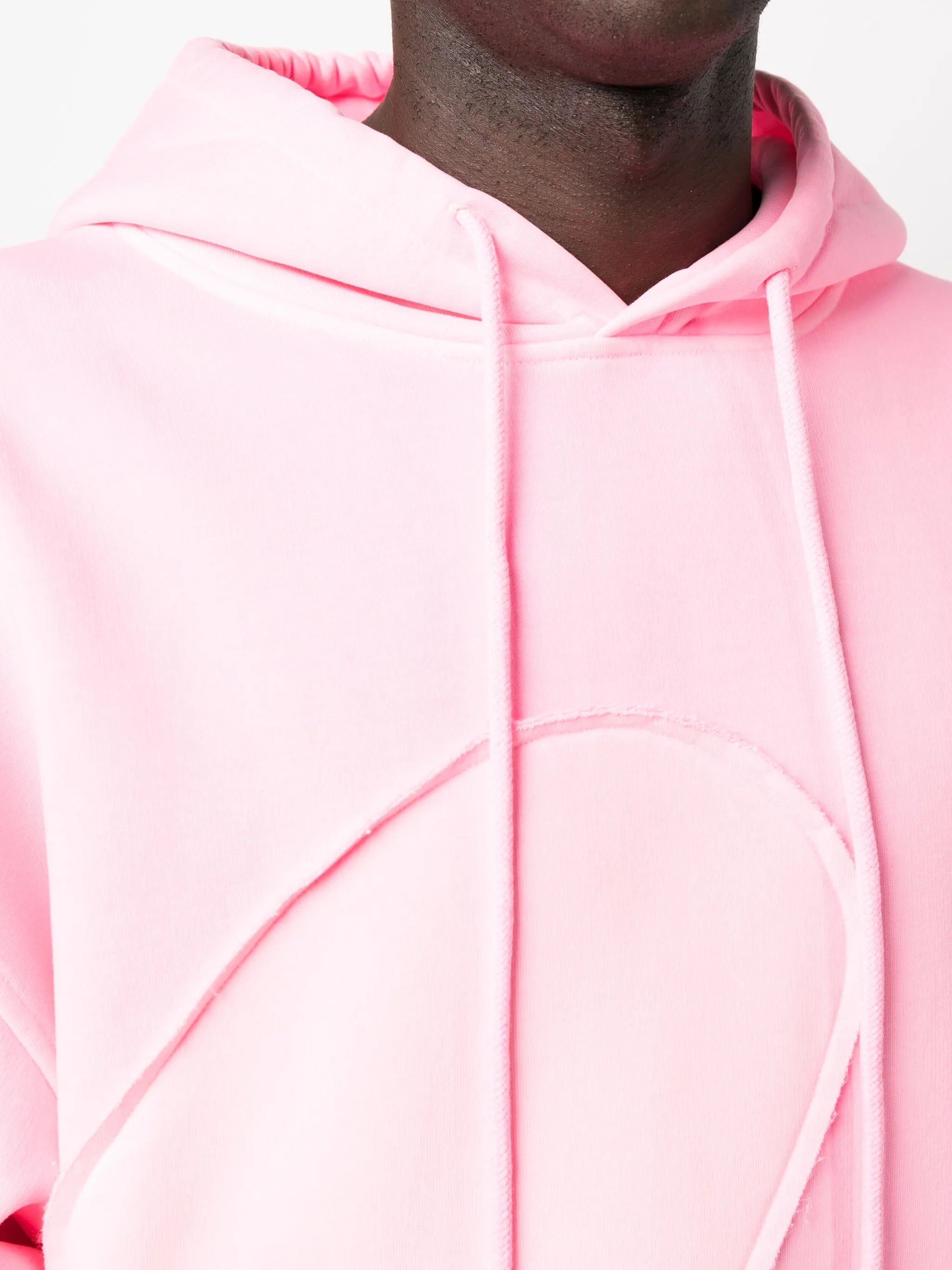 swirl-panelled drawstring fleece hoodie