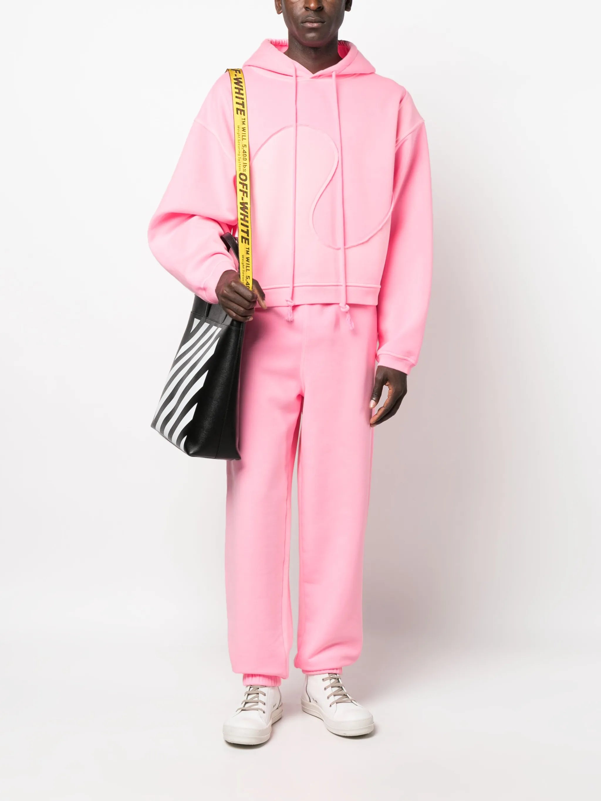 raised-logo fleece track pants