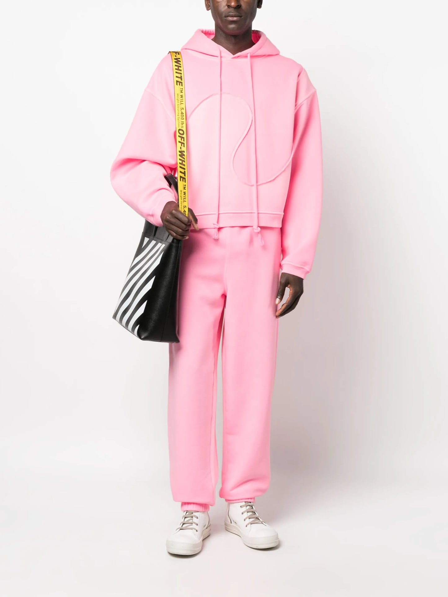 raised-logo fleece track pants