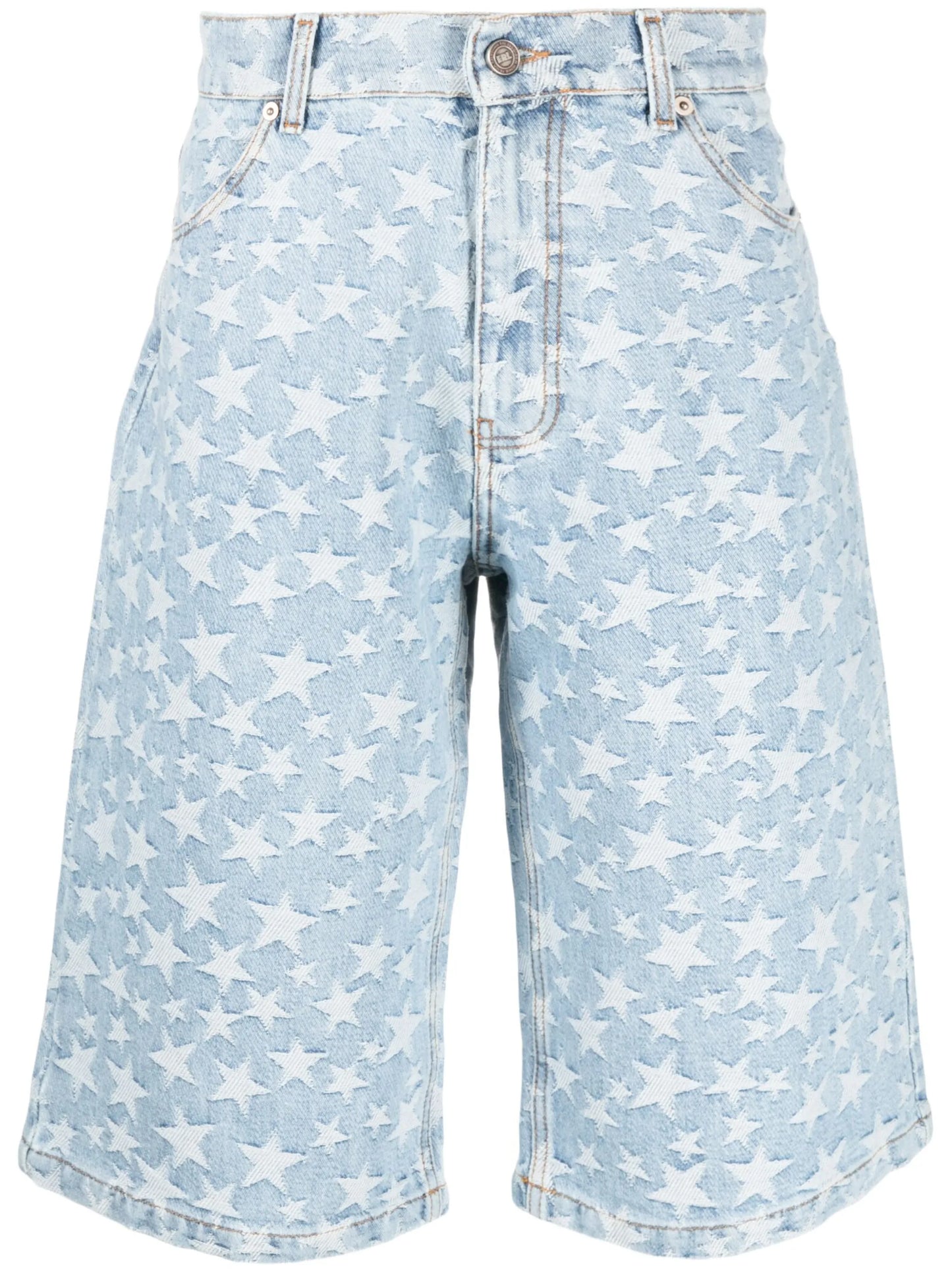 star patterned-jacquard denim shorts