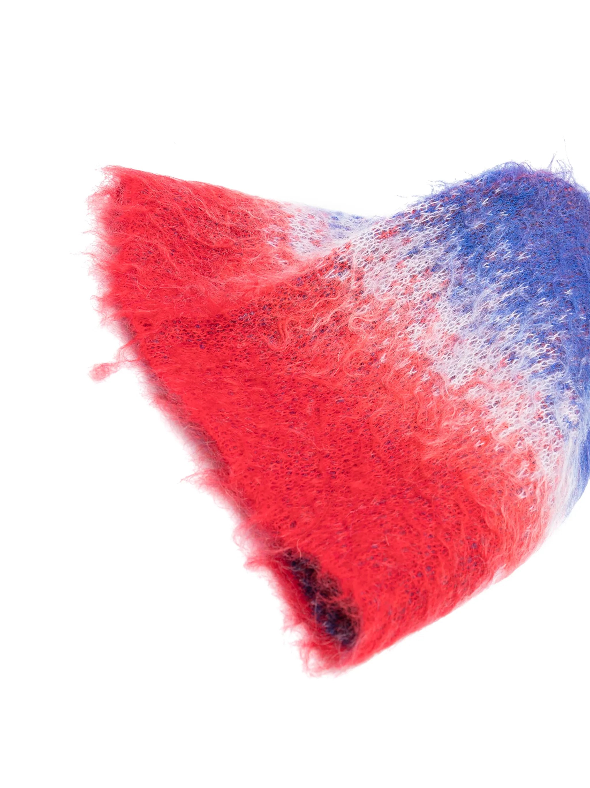 gradient-effect frayed beanie
