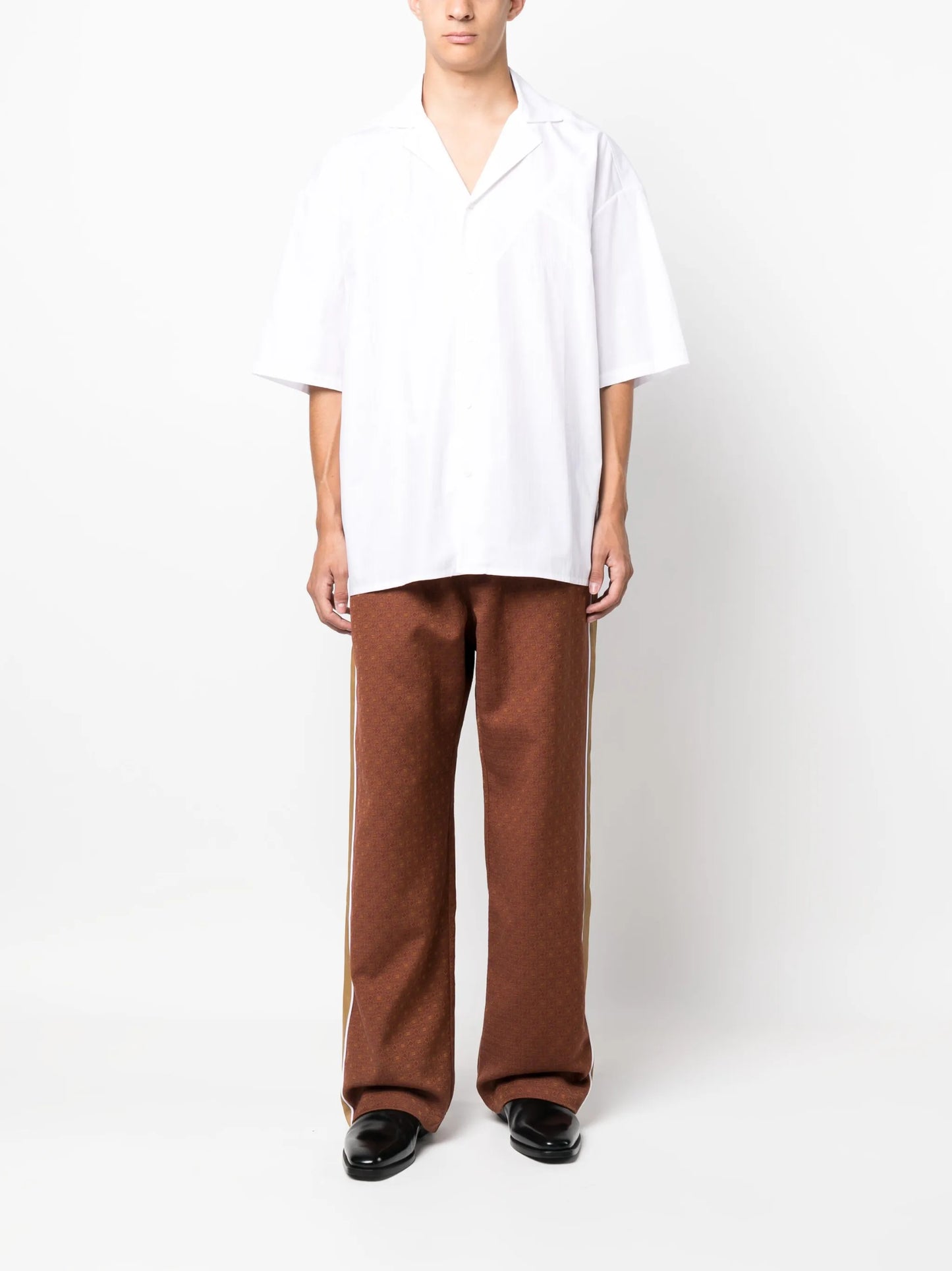 Safari patterned-jacquard trousers
