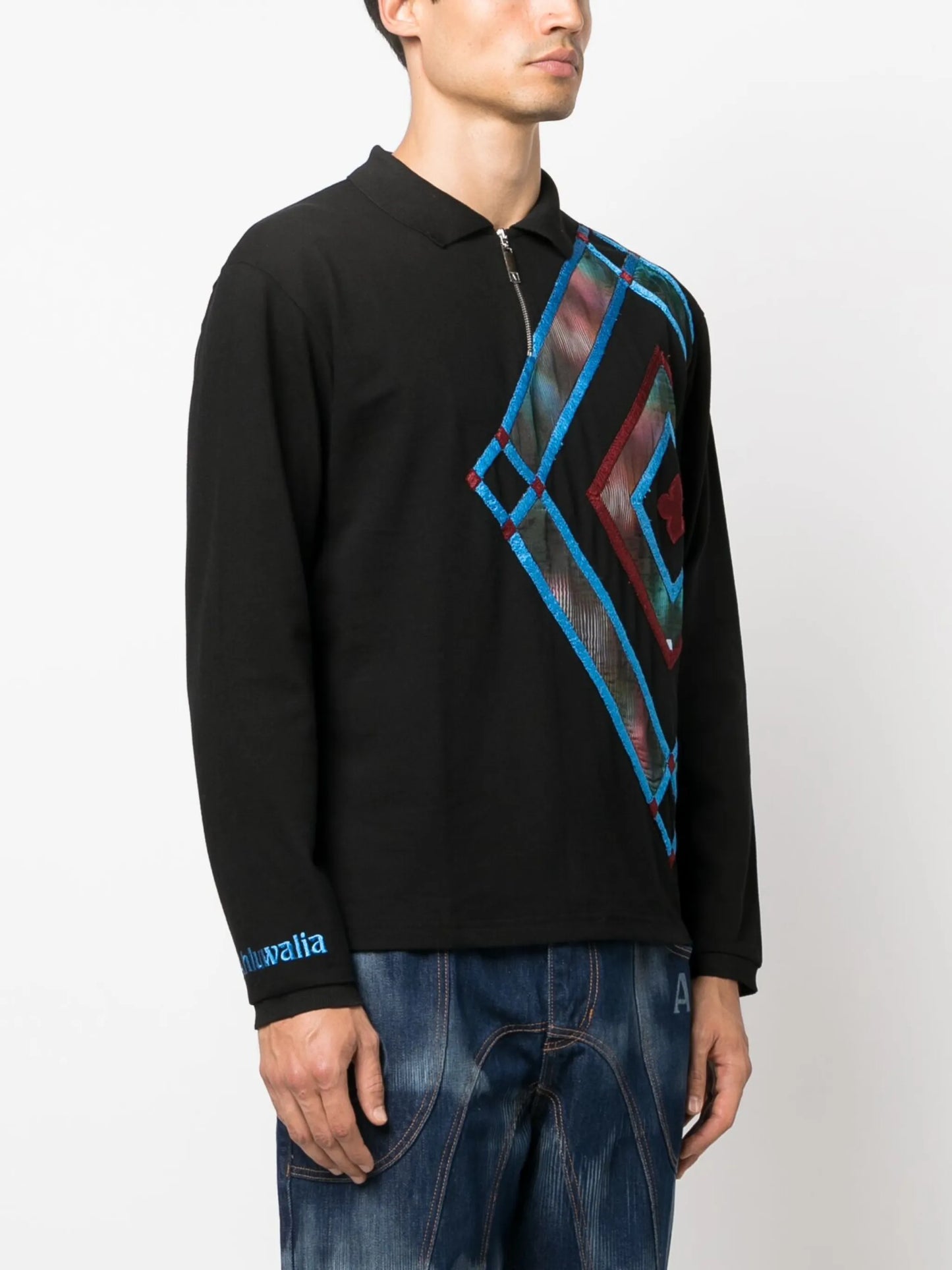 Clover geometric-pattern polo shirt