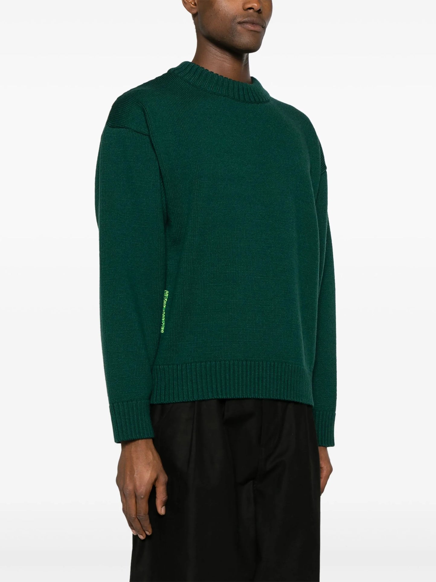 embroidered-logo merino jumper
