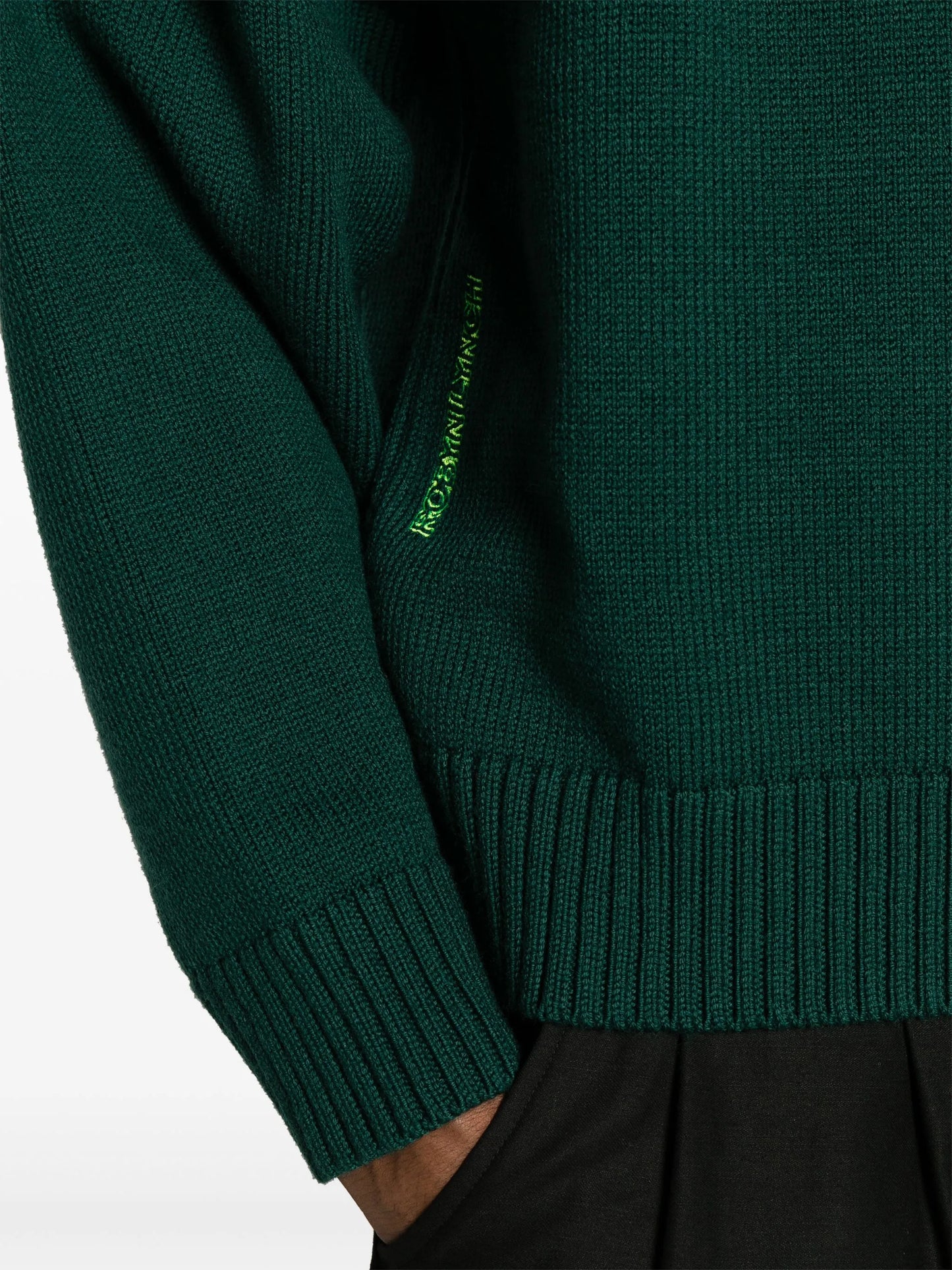 embroidered-logo merino jumper