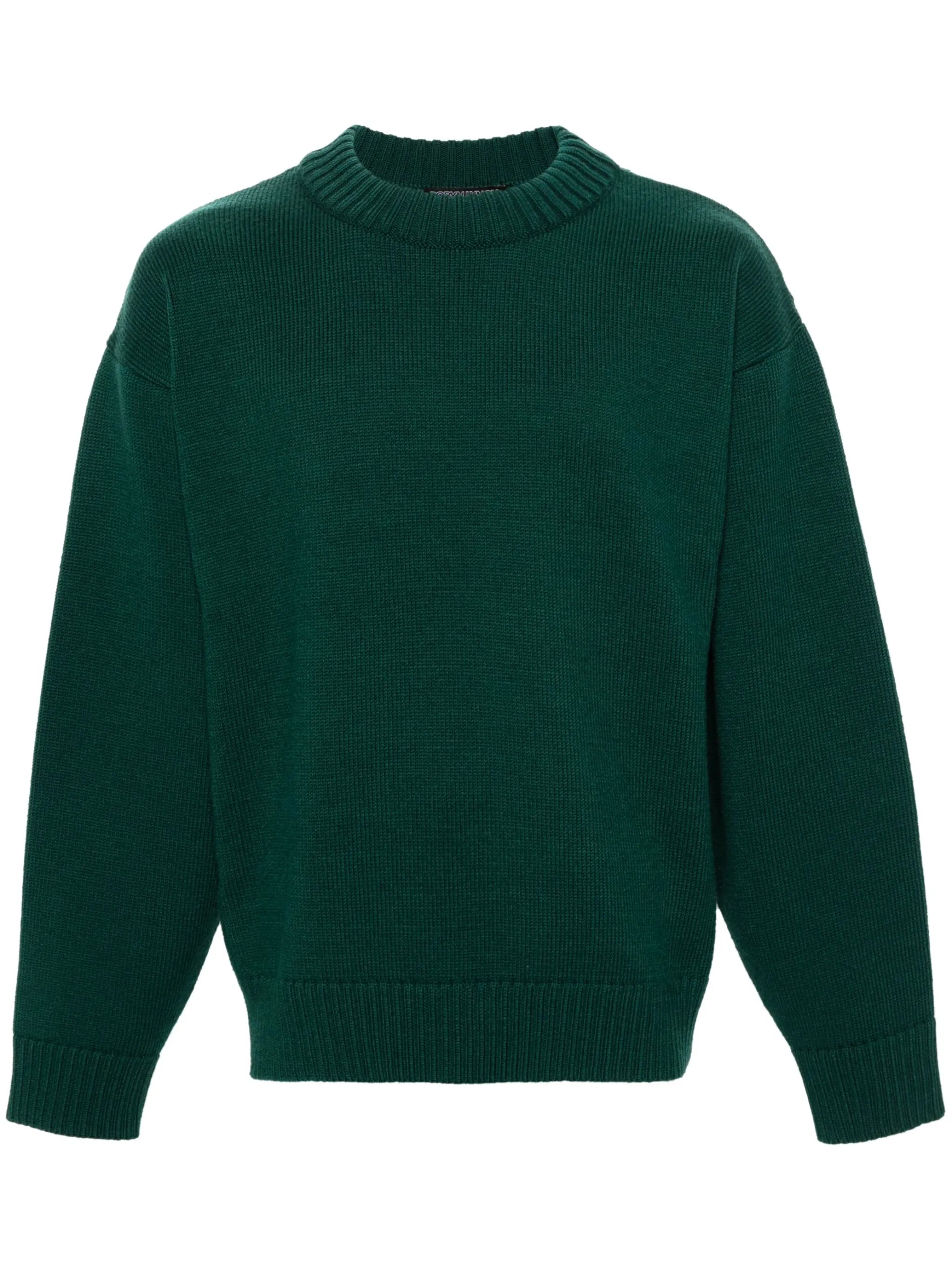 embroidered-logo merino jumper