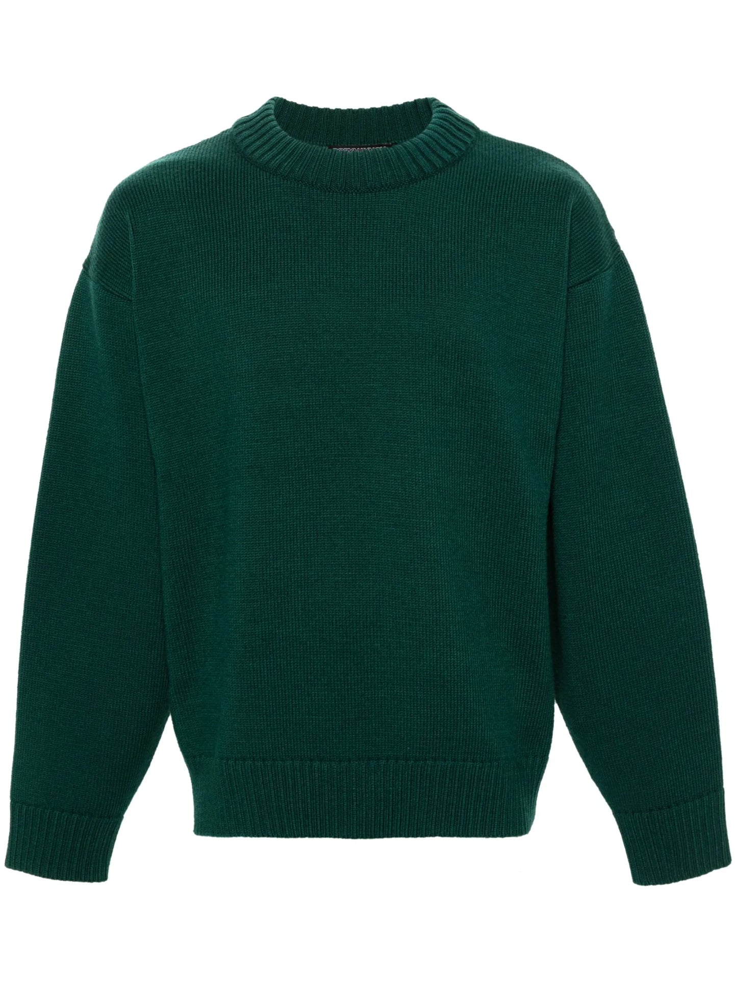 embroidered-logo merino jumper