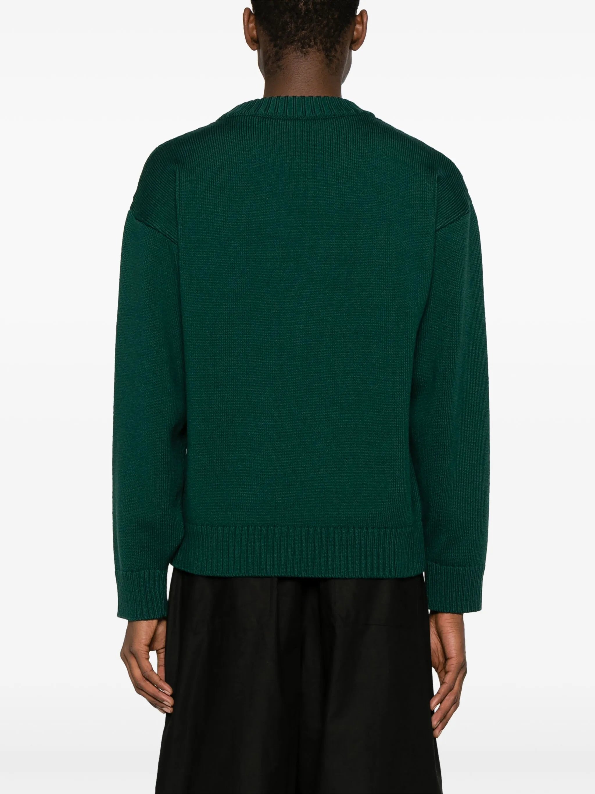 embroidered-logo merino jumper