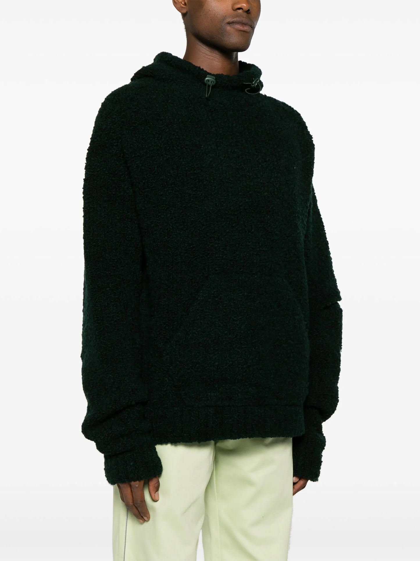 extra-long sleeve fleece hoodie