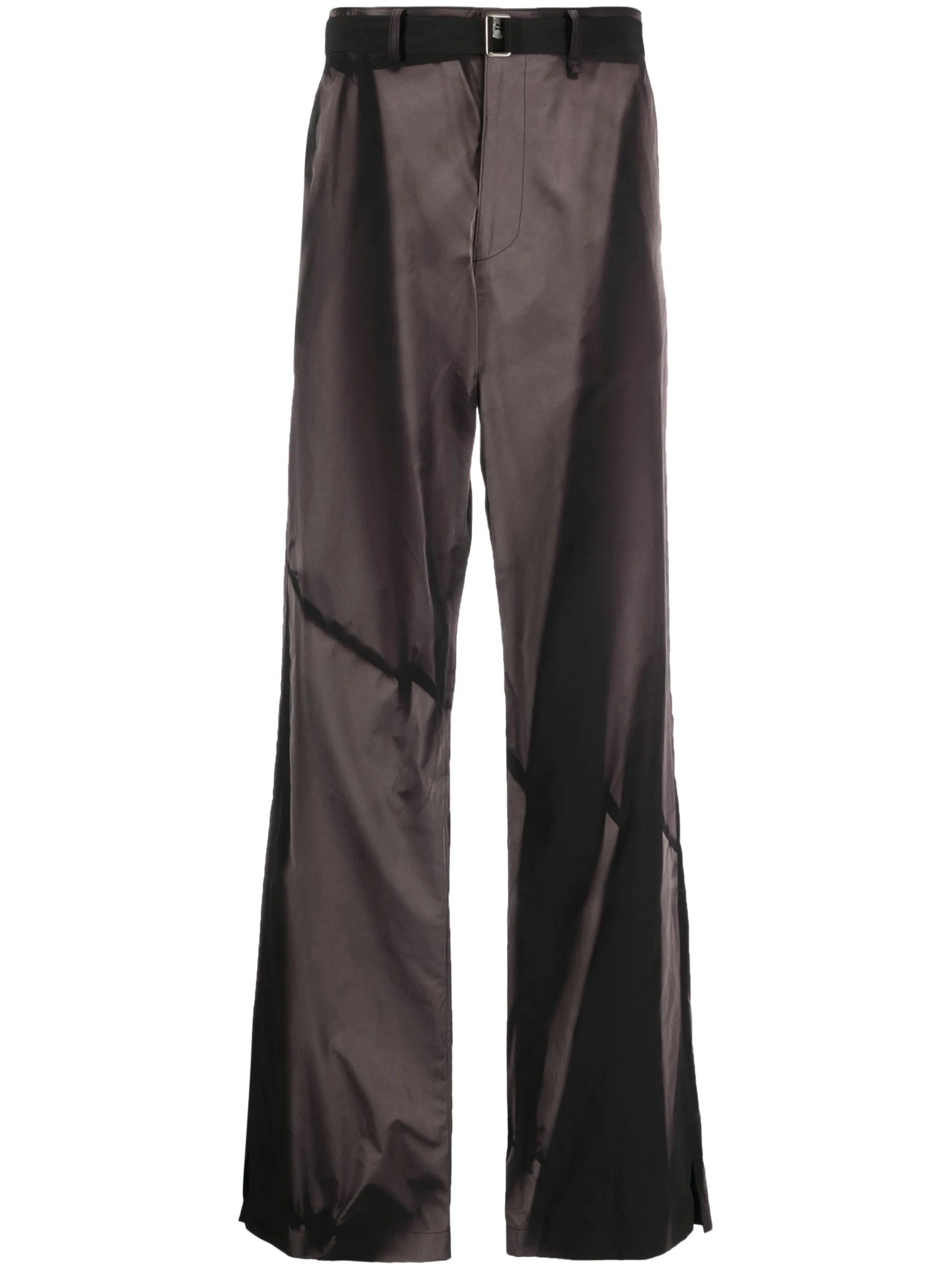 sun-bleached effect straight-leg trousers