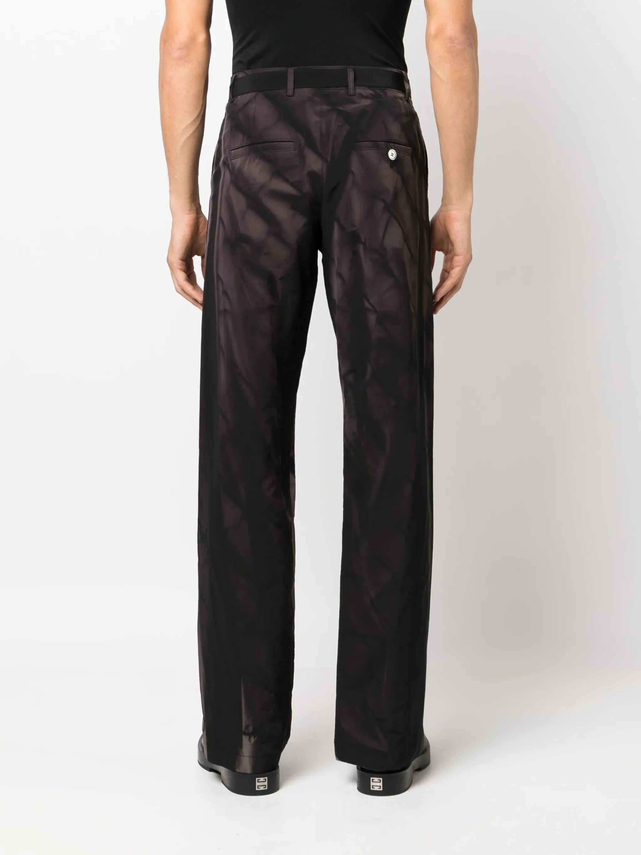 sun-bleached effect straight-leg trousers