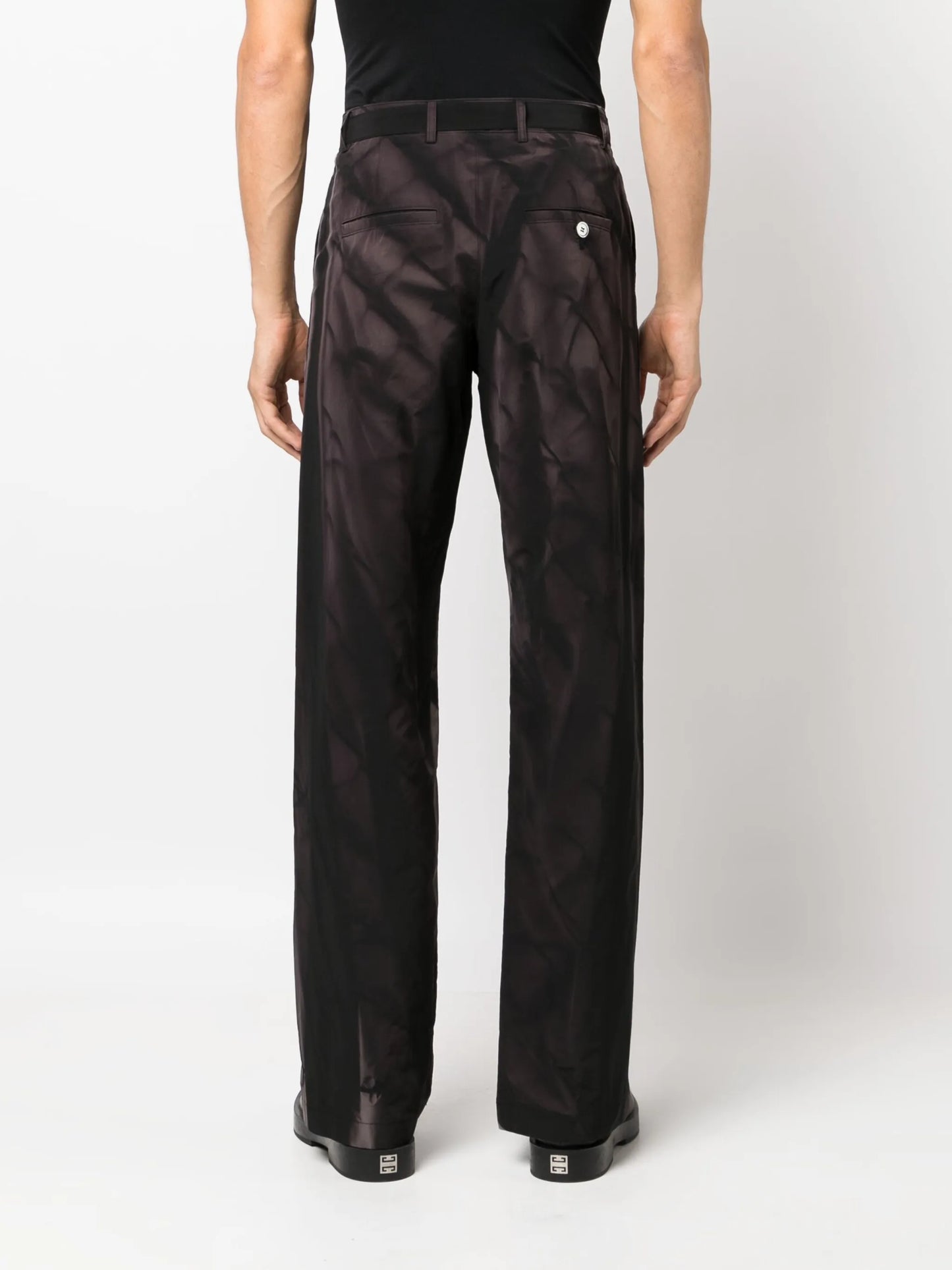 sun-bleached effect straight-leg trousers