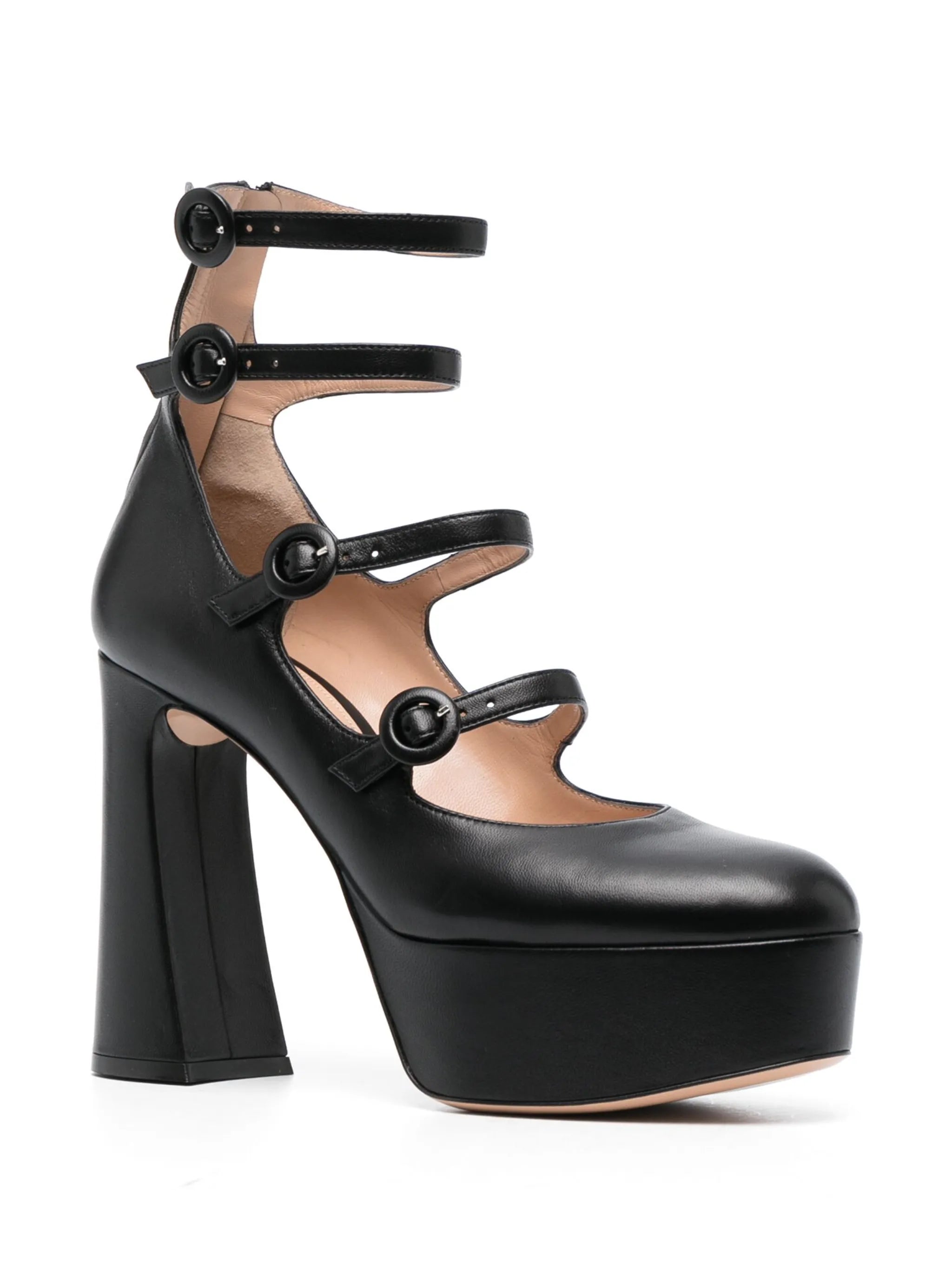 almond-toe leather pumps