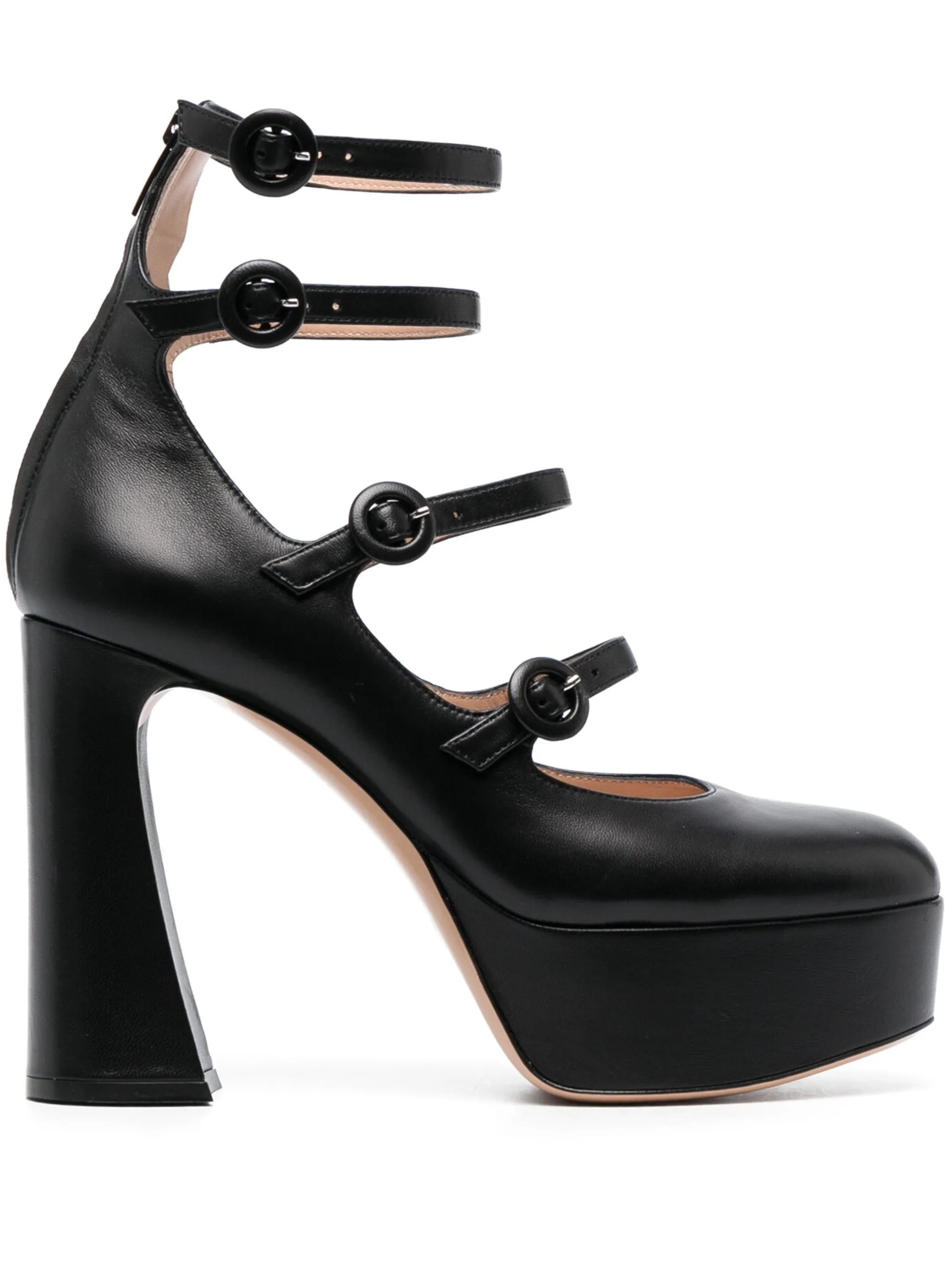 almond-toe leather pumps