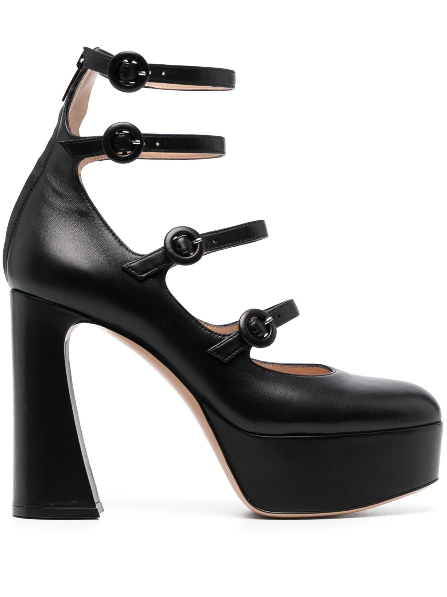 almond-toe leather pumps