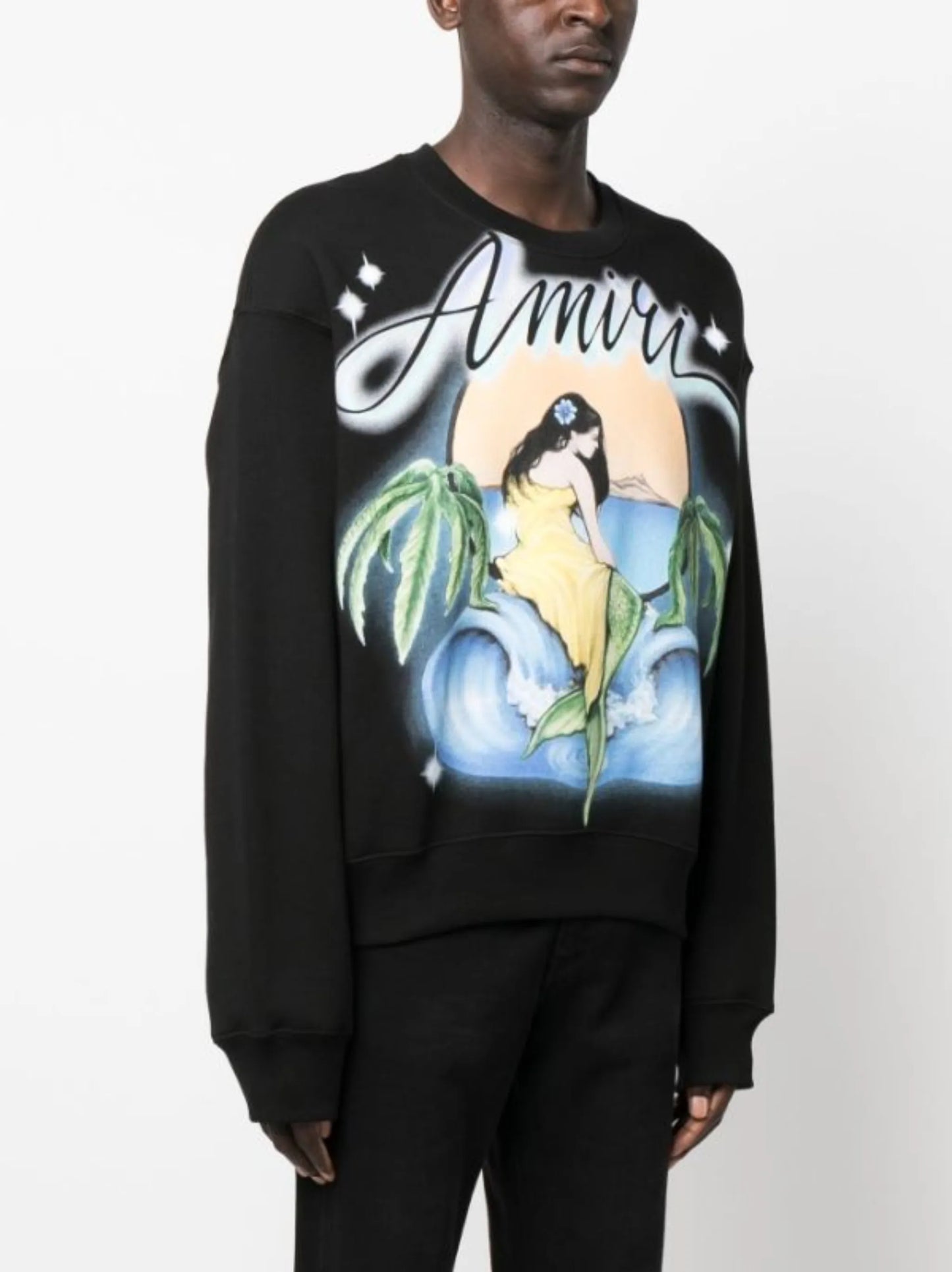 mermaid-print cotton sweatshirt
