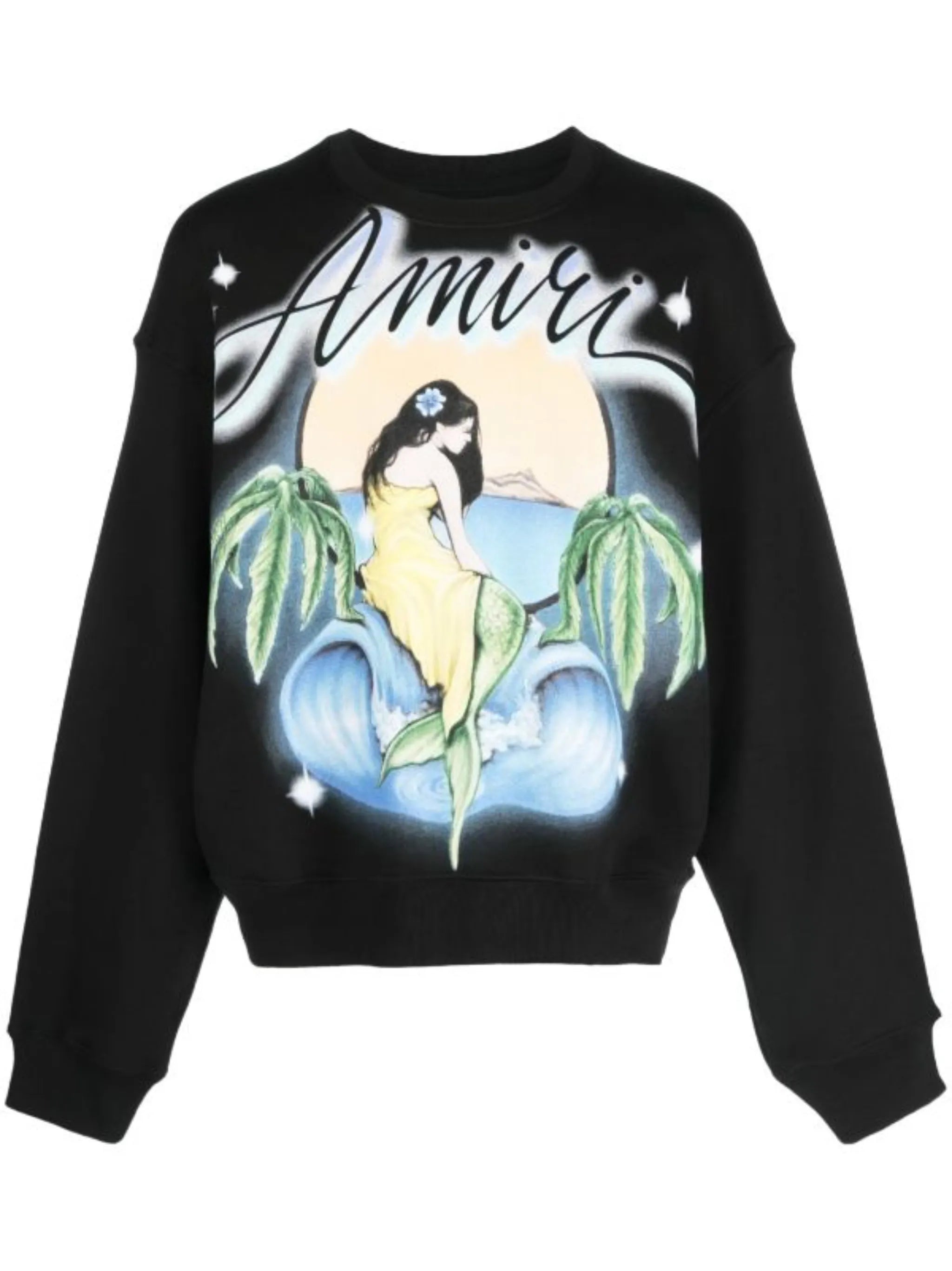 mermaid-print cotton sweatshirt