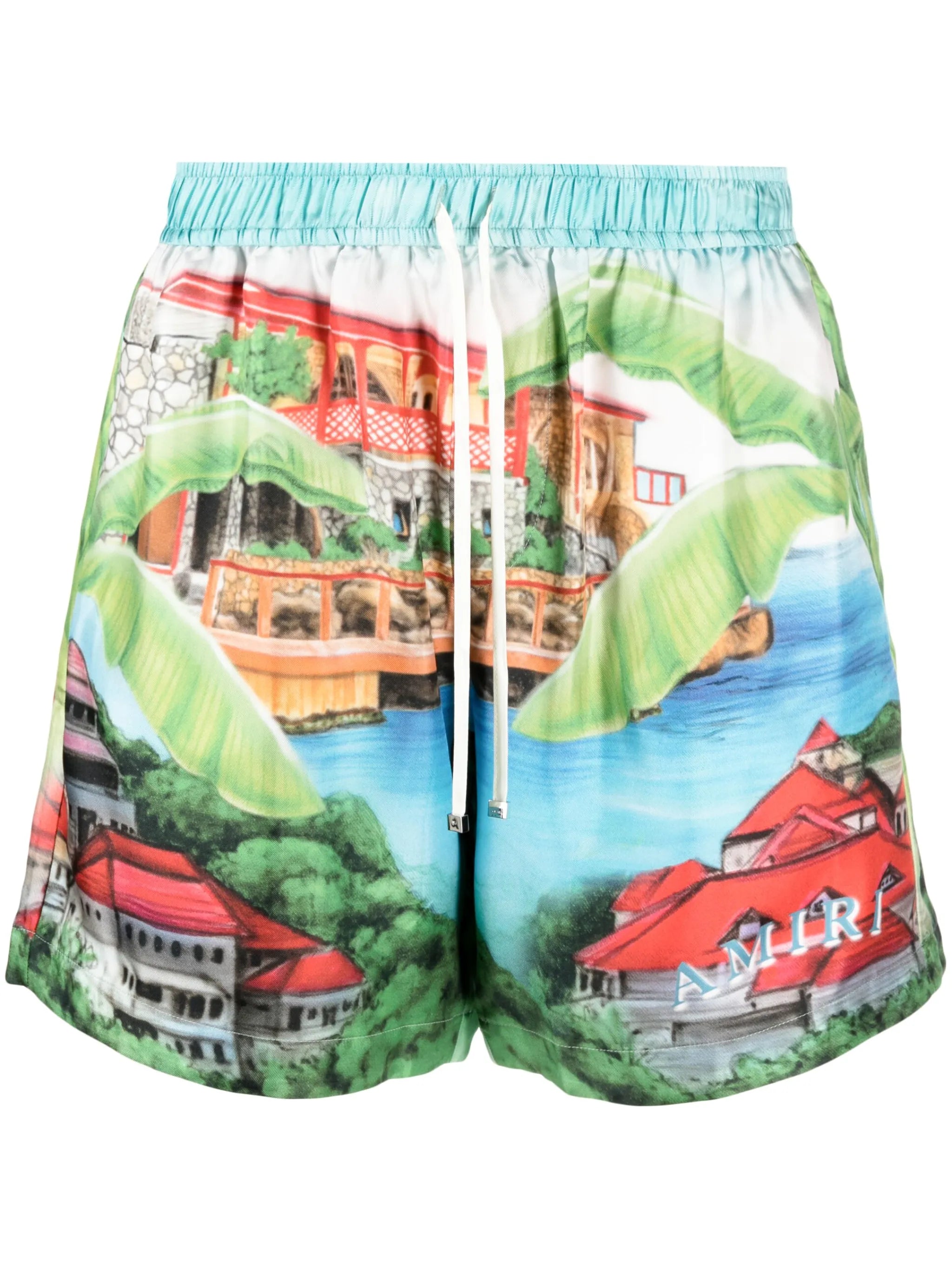 Eden graphic-print silk shorts