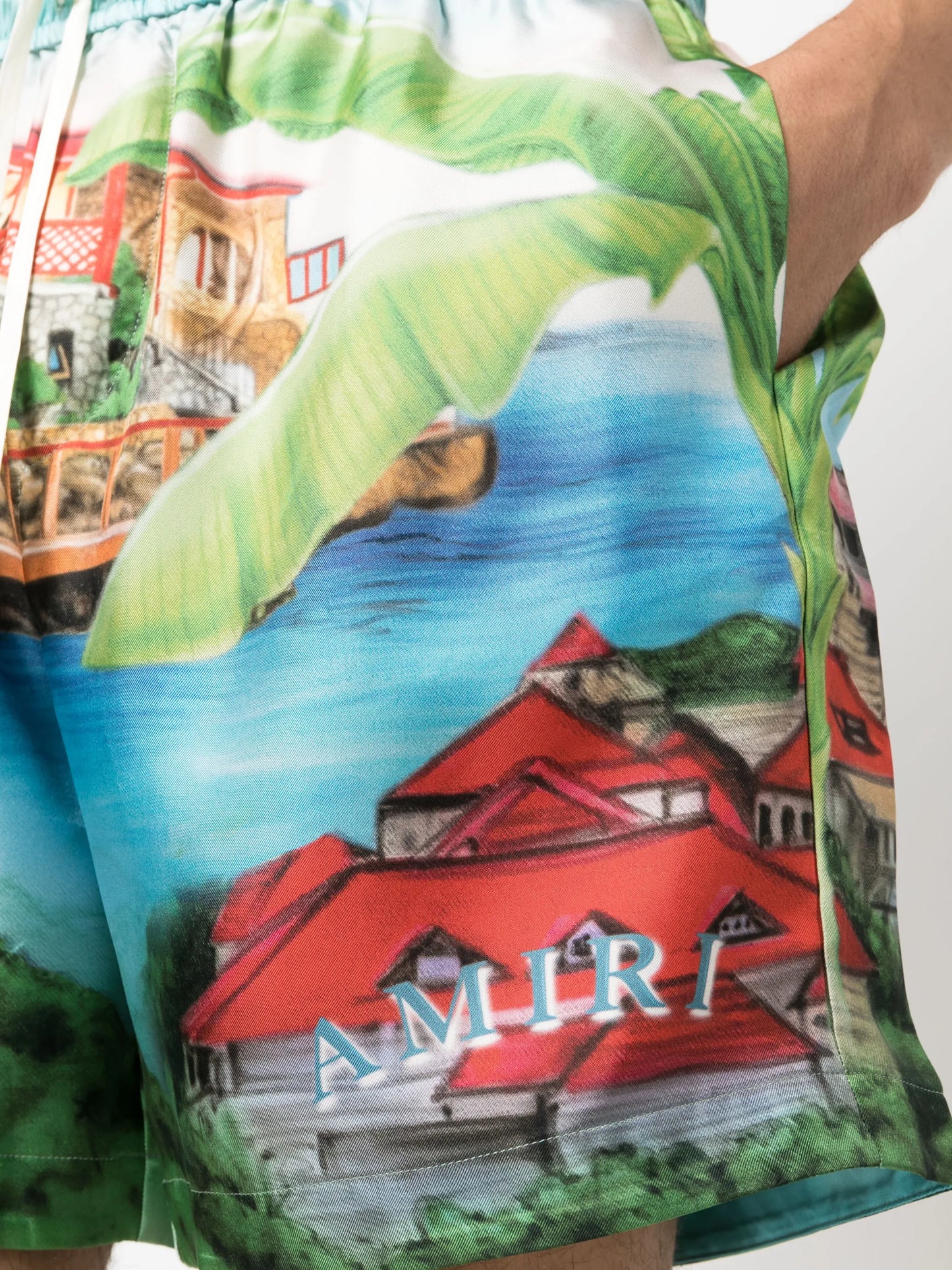 Eden graphic-print silk shorts