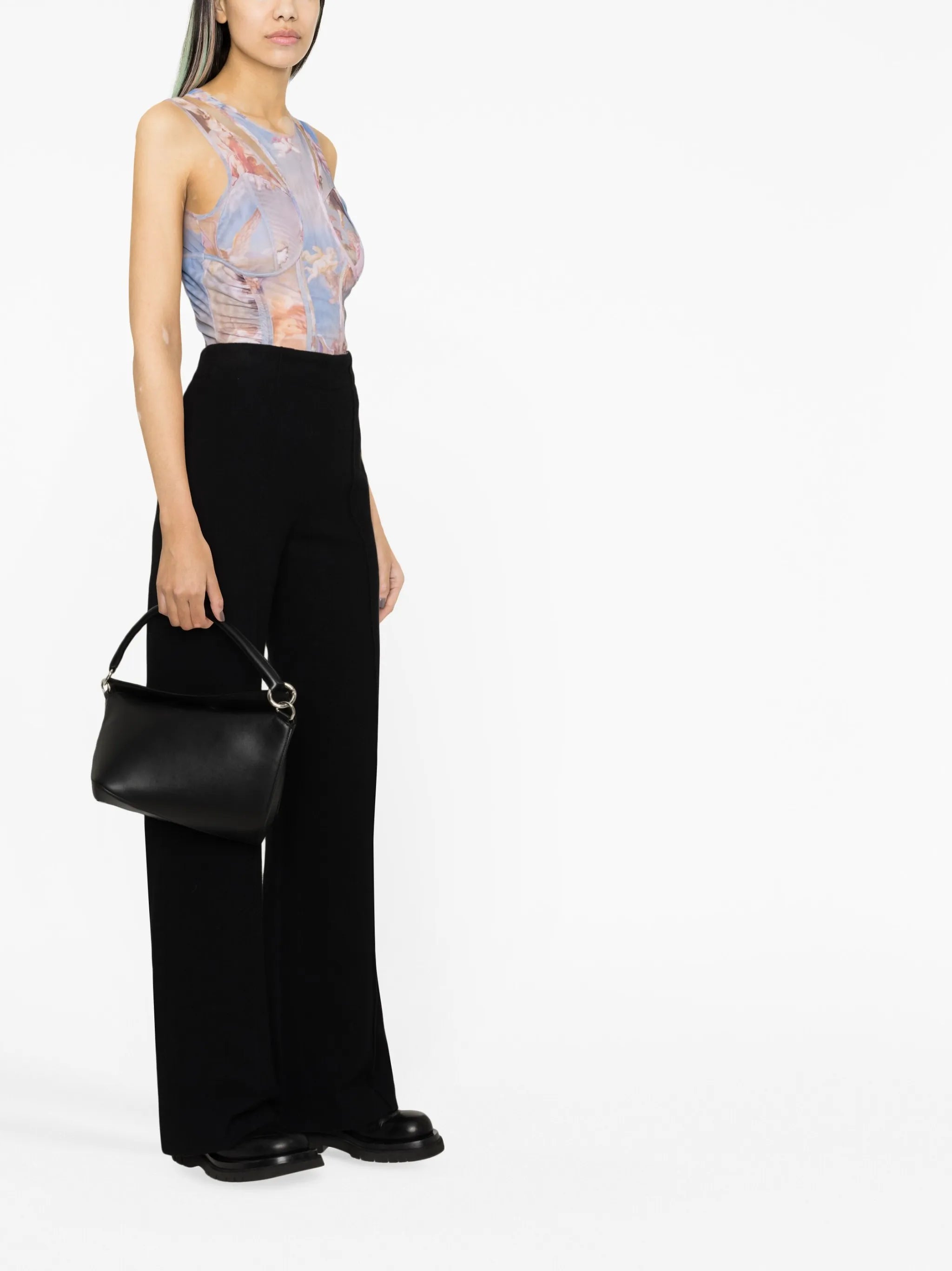 Sky-print tulle bodysuit