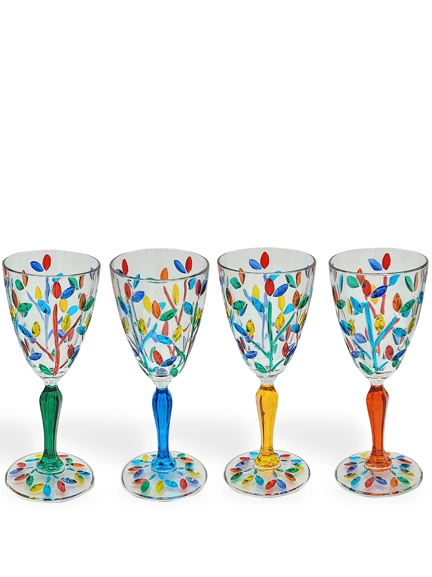 Floral crystal glasses (set of four)