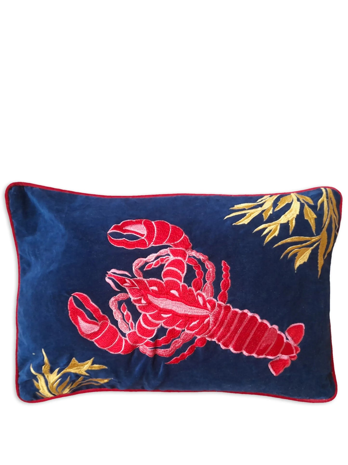 Rock Lobster embroidered cushion