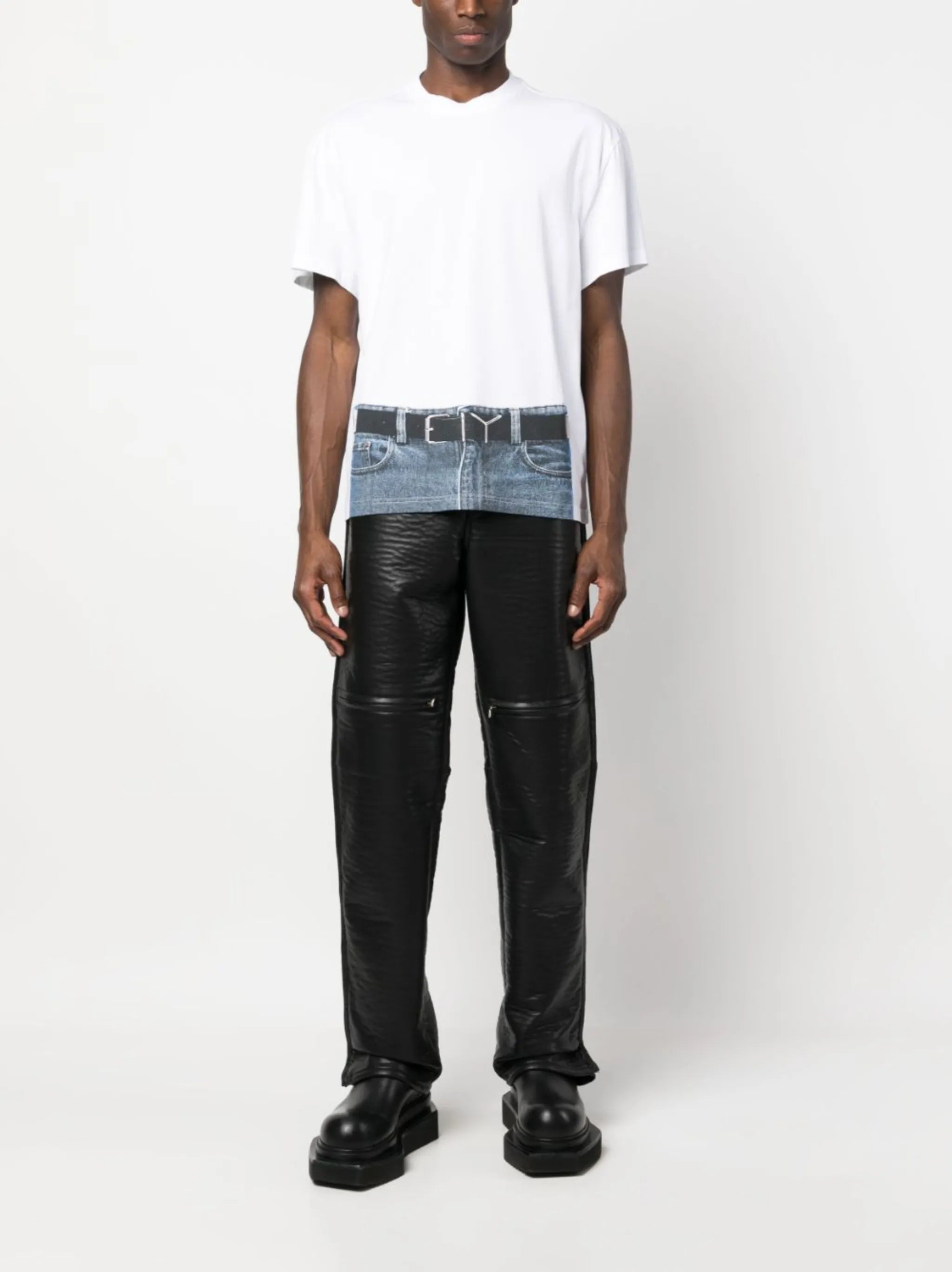 Trompe L'Oeil Belt-print T-shirt