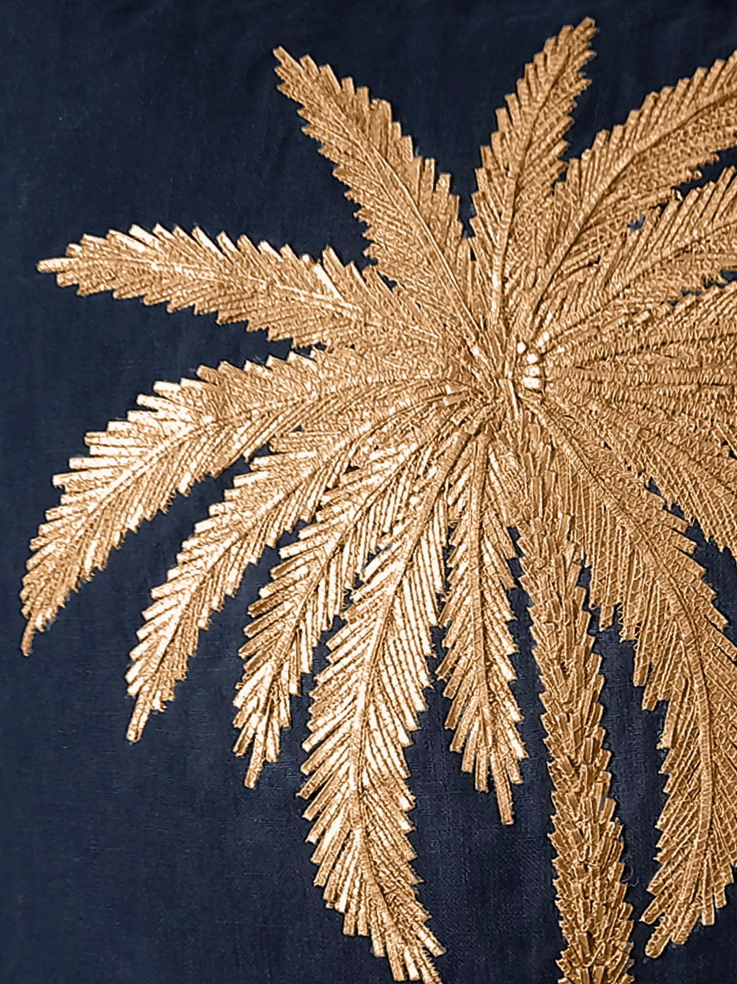 Palms embroidered cushion