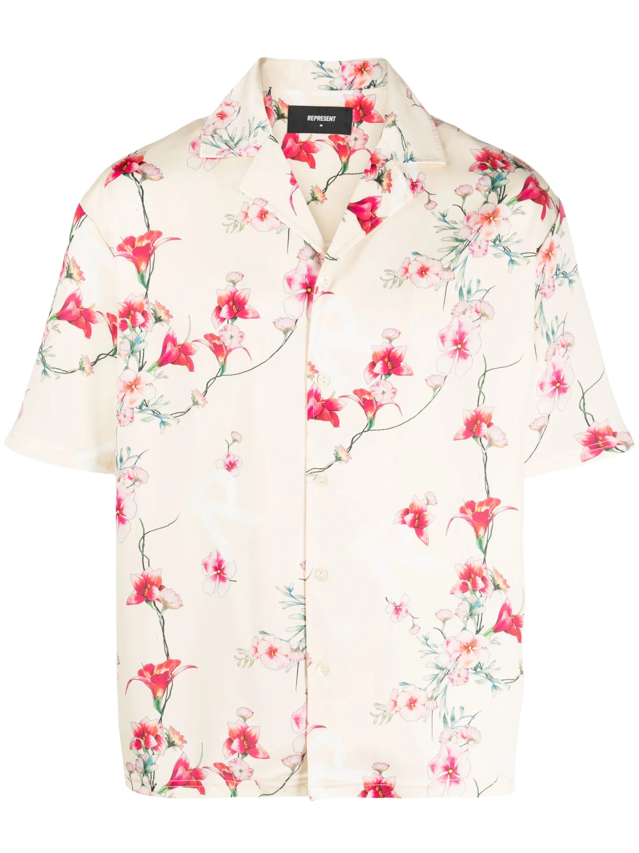 floral-print short-sleeved shirt