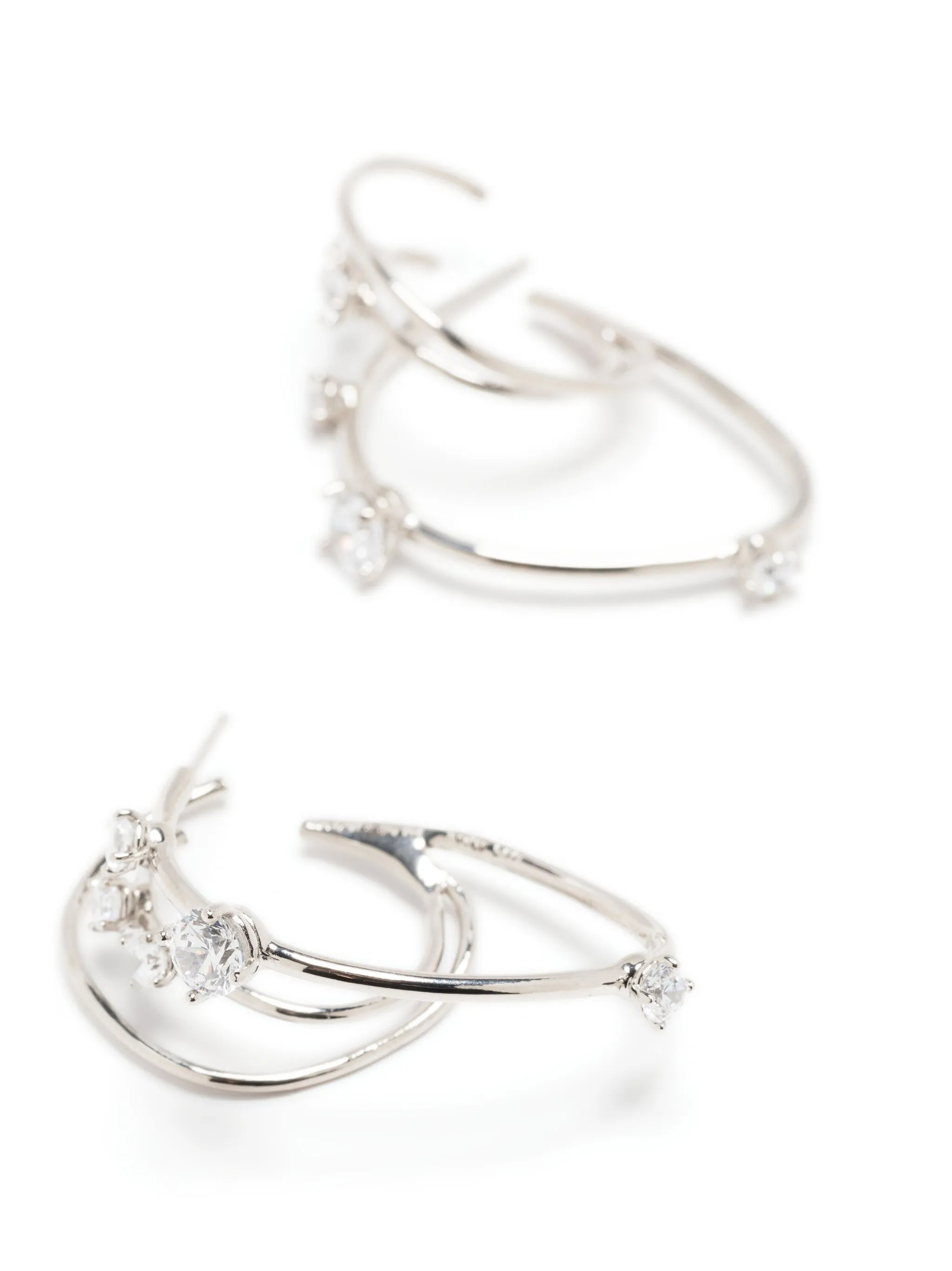 Constellation crystal-embellished hoops