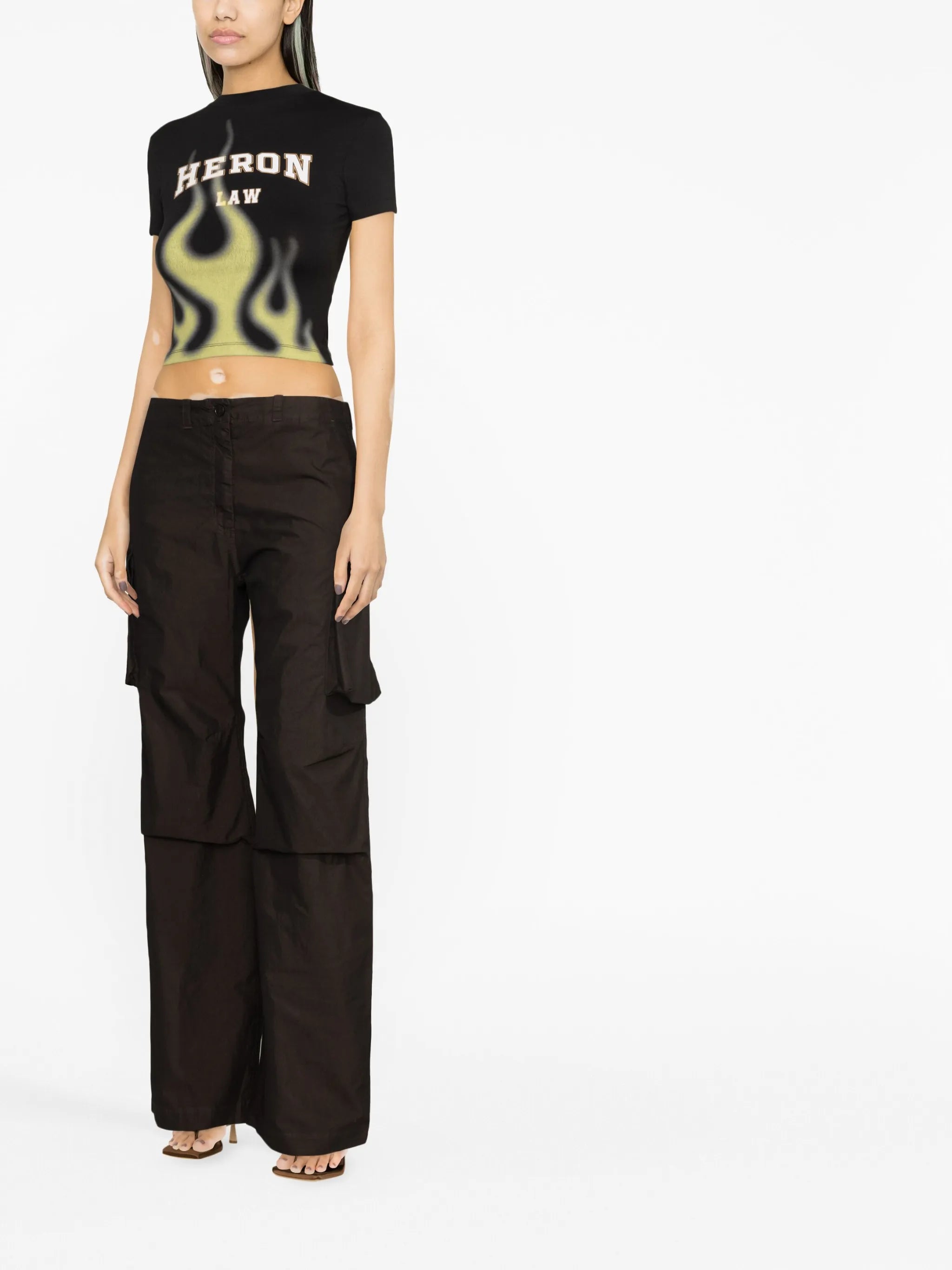 Peak straight-leg cargo trousers