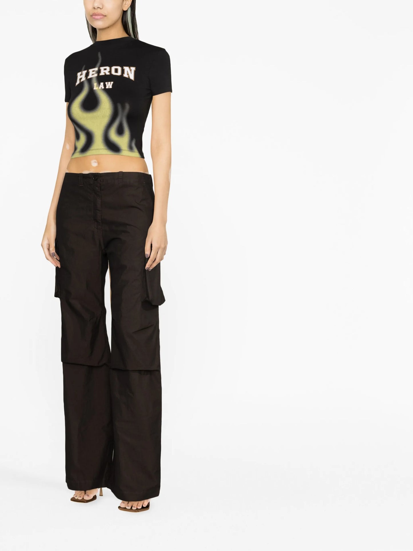 Peak straight-leg cargo trousers