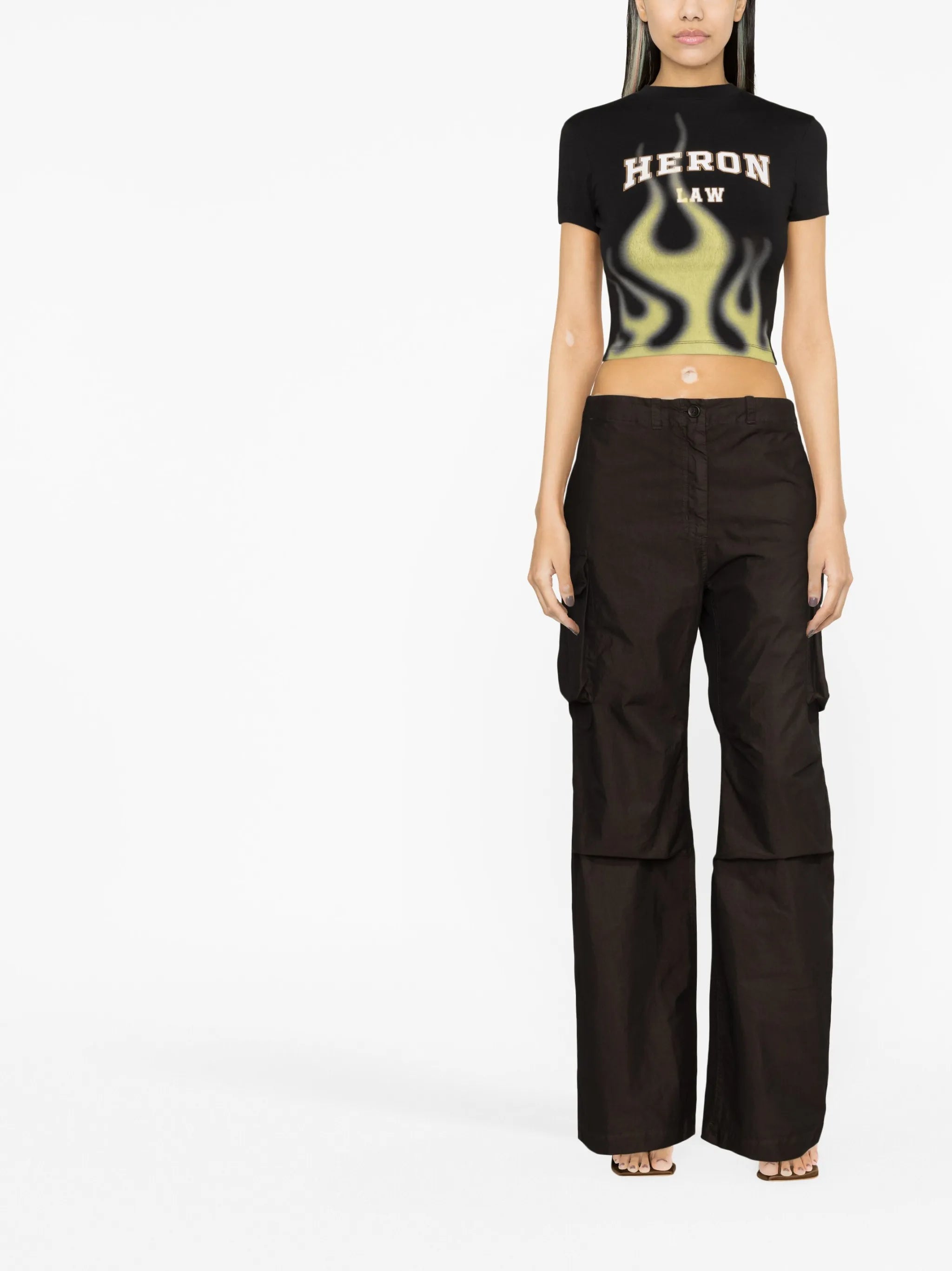 Peak straight-leg cargo trousers