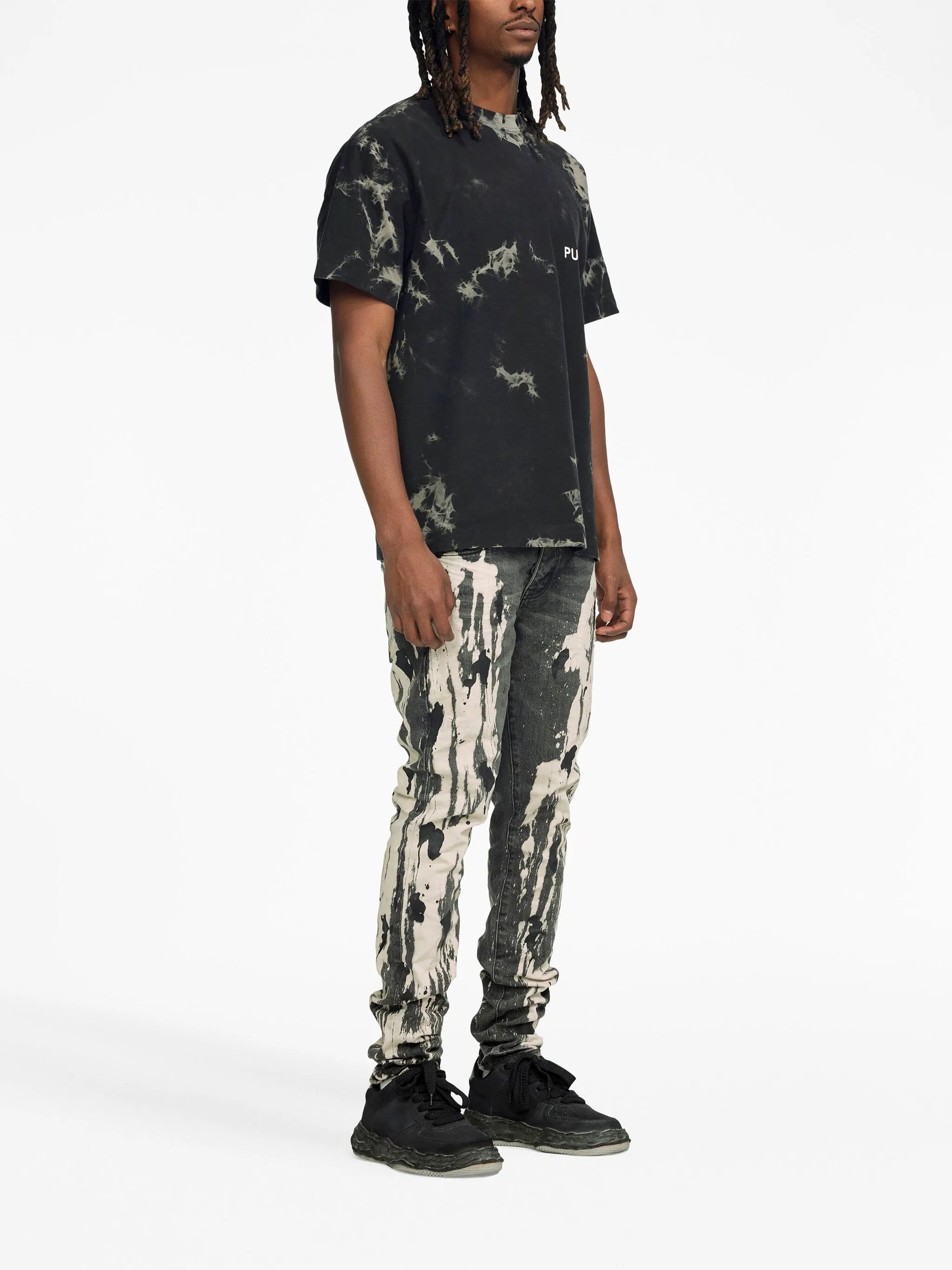 logo-print tie-dye T-shirt