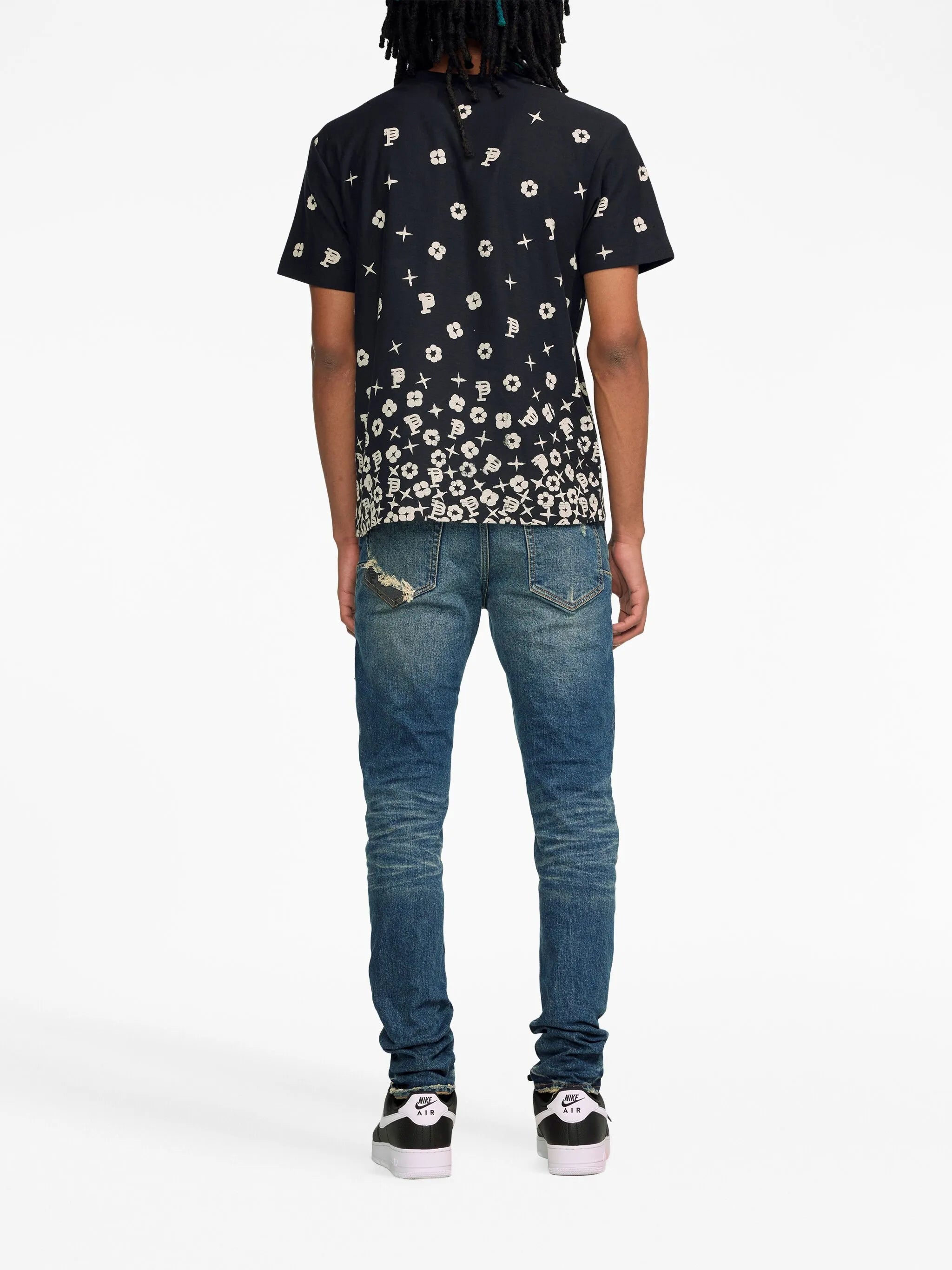 patch-detail low-rise skinny jeans