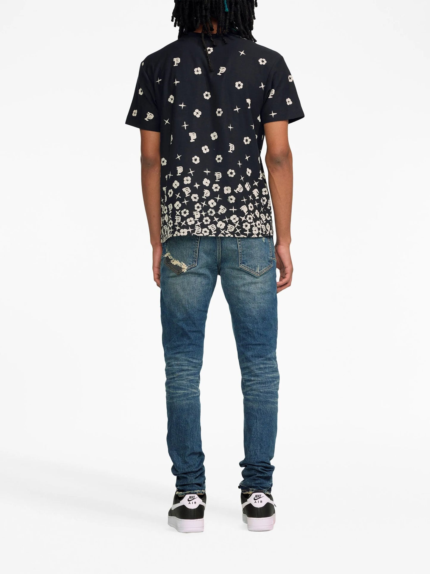 patch-detail low-rise skinny jeans