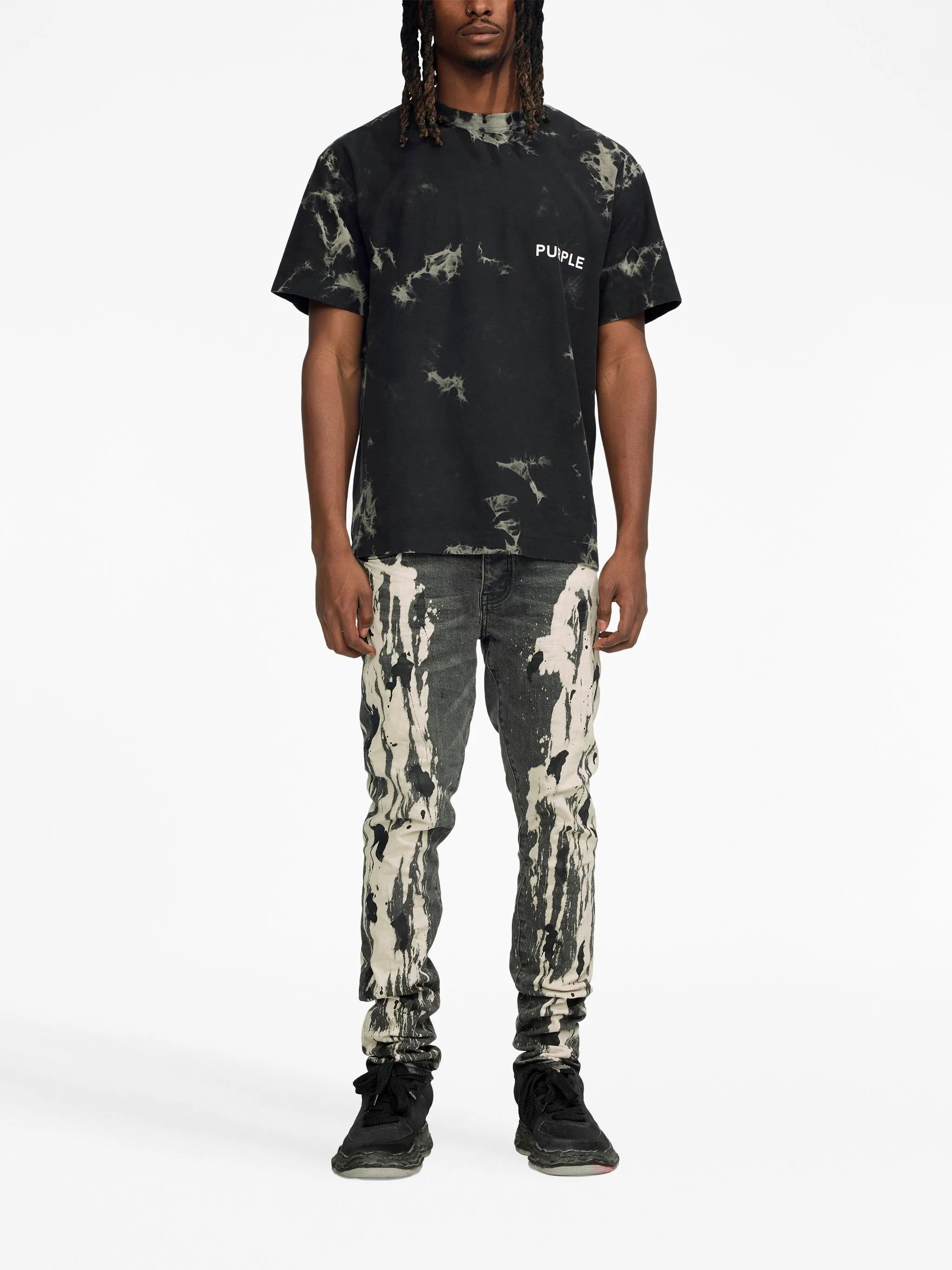 bleached low-rise skinny jeans