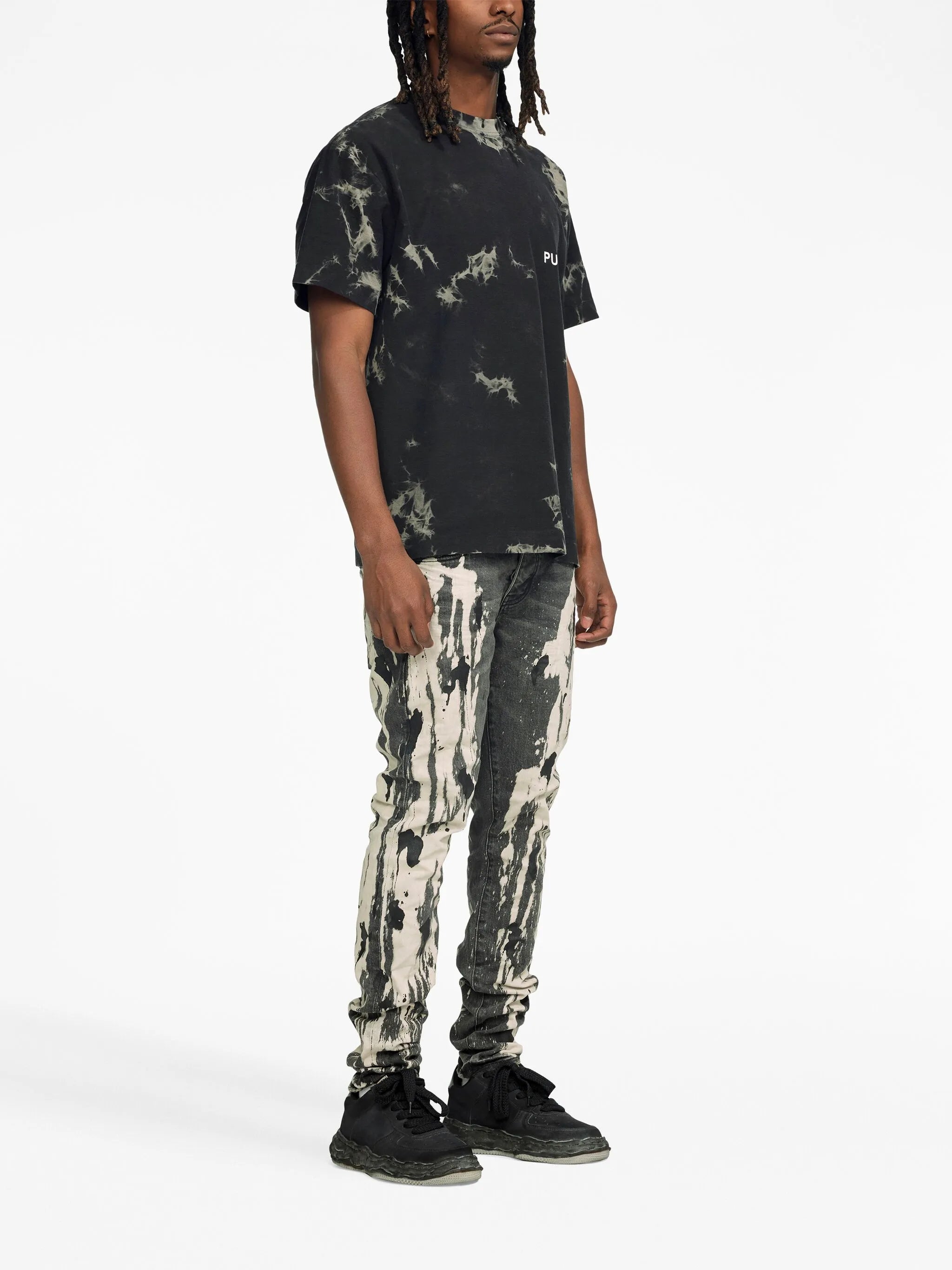 bleached low-rise skinny jeans