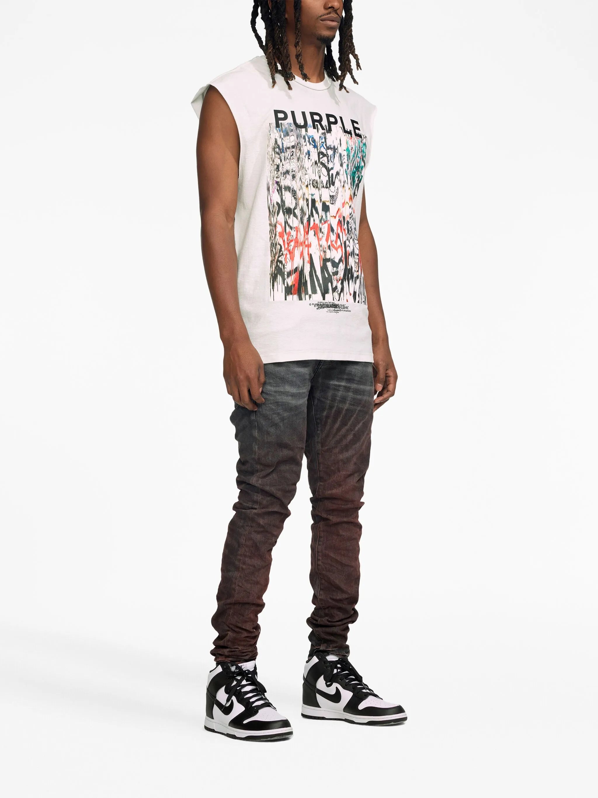 spiral tie-dye low-rise skinny jeans