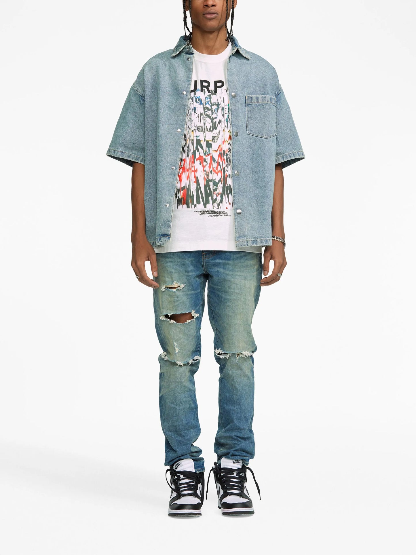 short-sleeve denim shirt jacket